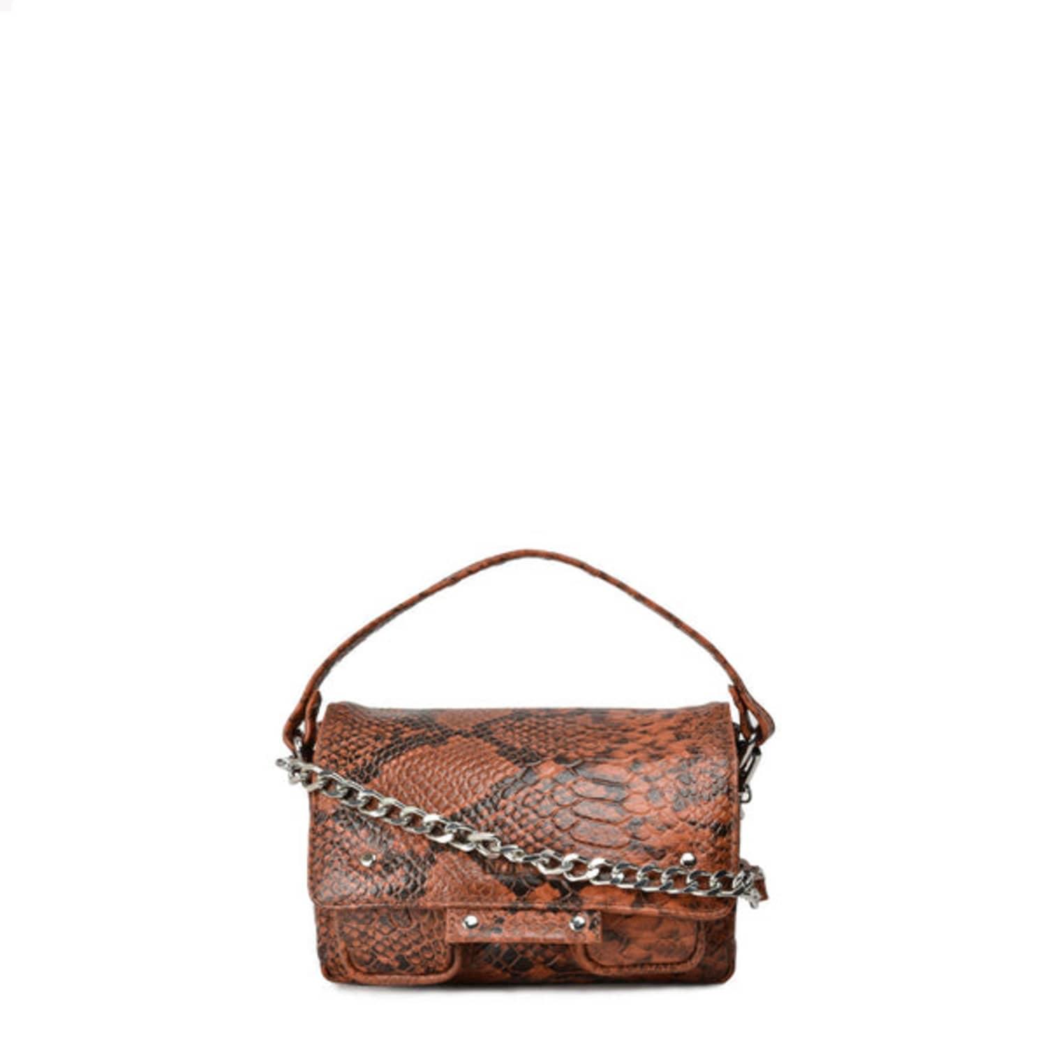 Nunoo Deluxe Brown Small Honey Snake Handbag | Lyst