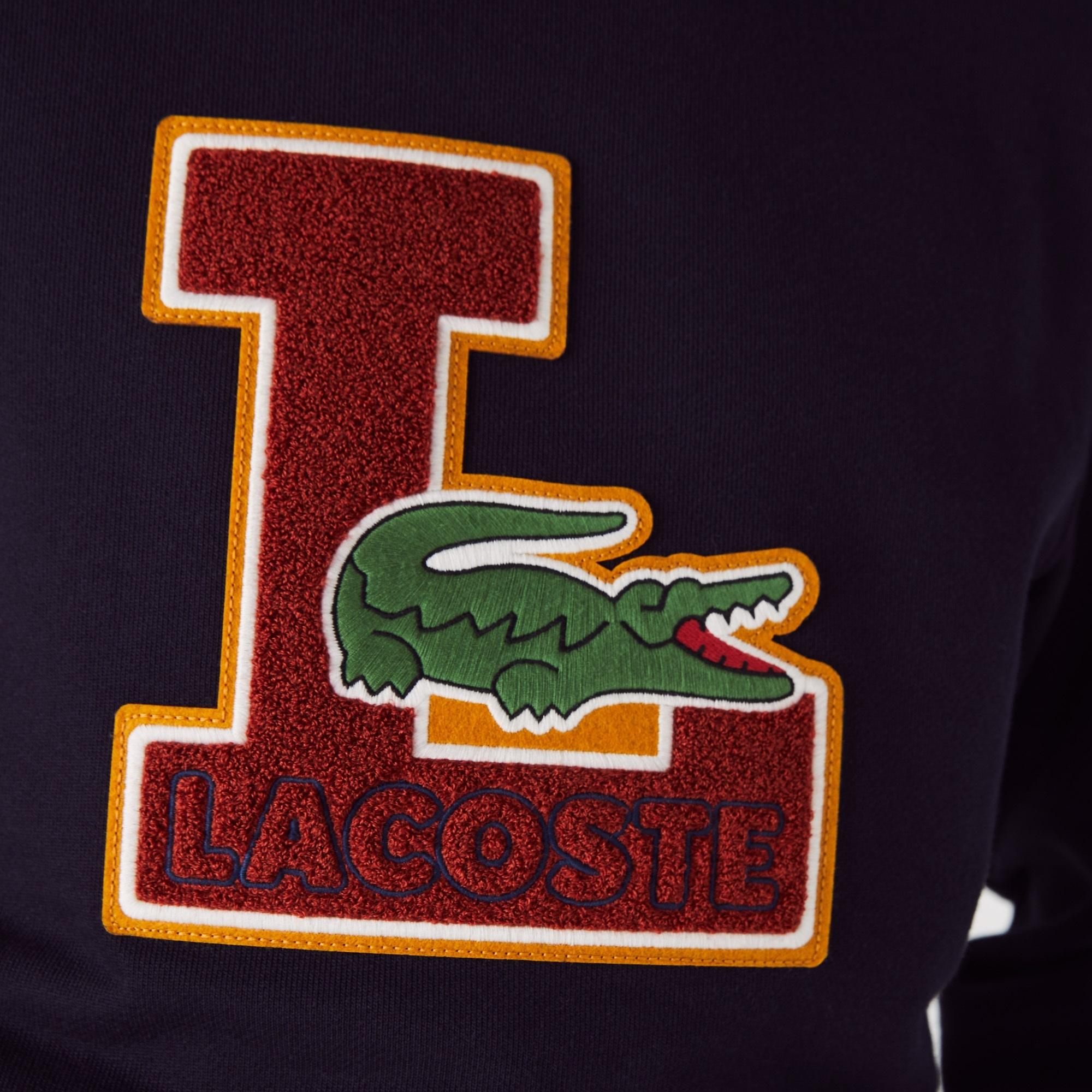 Lacoste Crew Neck Badge Fleece Sweatshirt Navy Blue for Men - Lyst