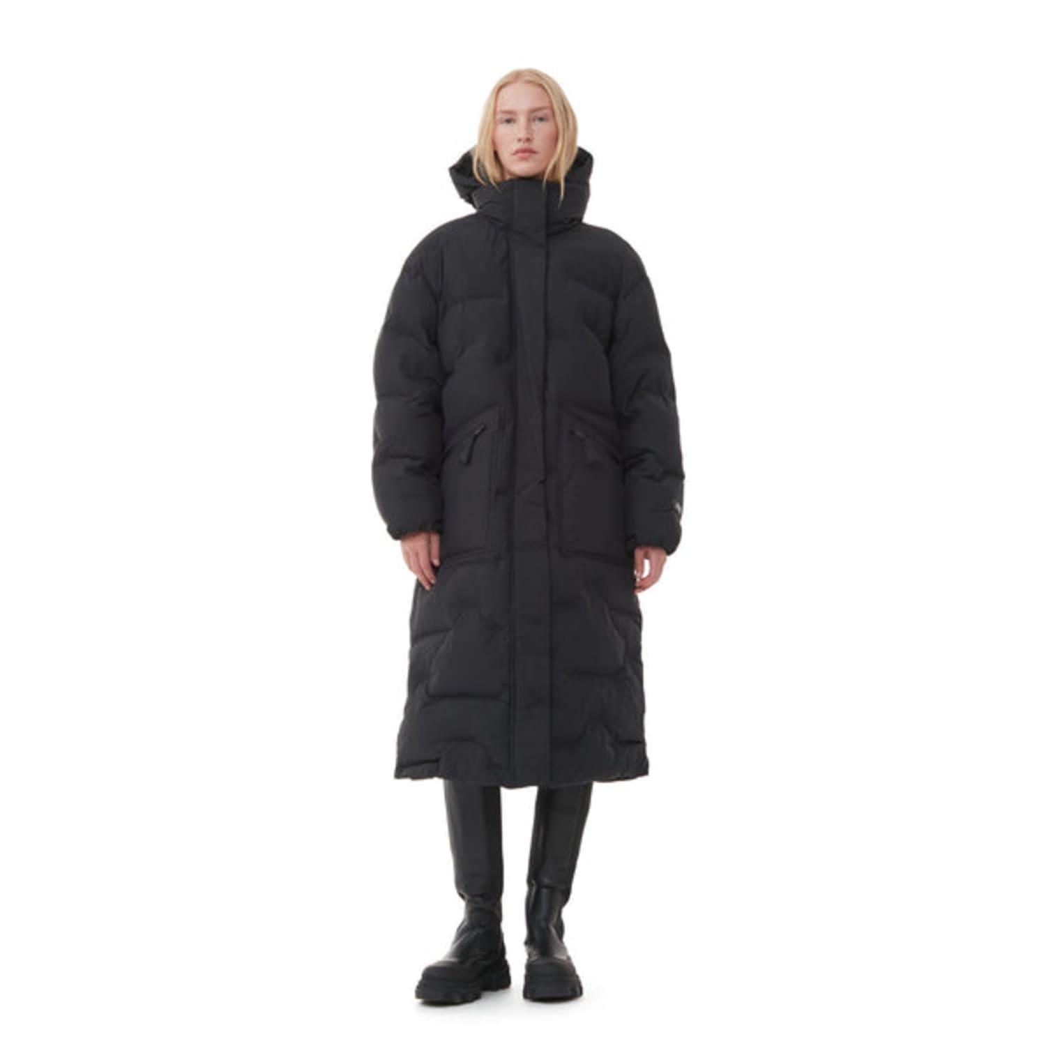 Ganni Long Sleeve Oversized Soft Puffer Coat in Black Lyst