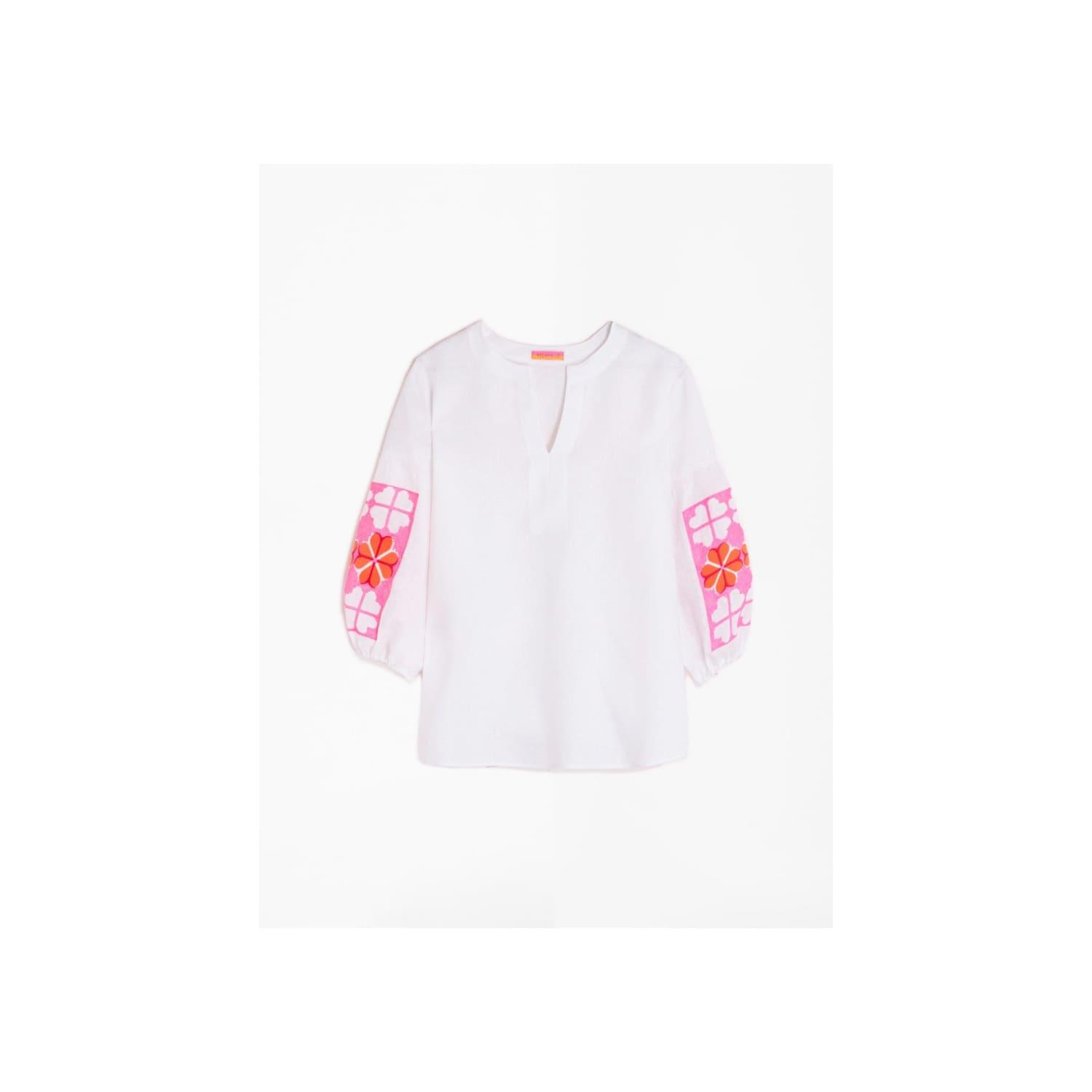 Oh El actual Problema Vilagallo Kaya Embroidered Shirt in Pink | Lyst