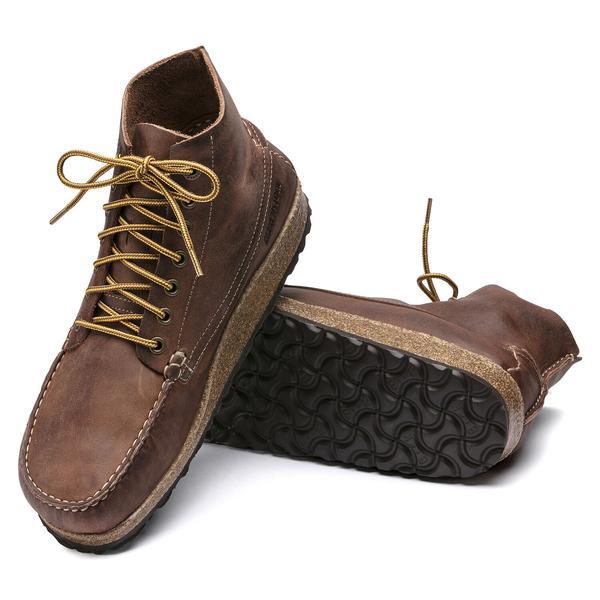 Birkenstock Marton Oiled Leather Boot Roast in Brown for Men | Lyst