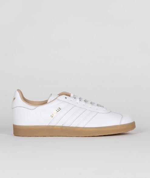 adidas White Gum Gold Leather Originals Gazelle Shoes for Men - Lyst