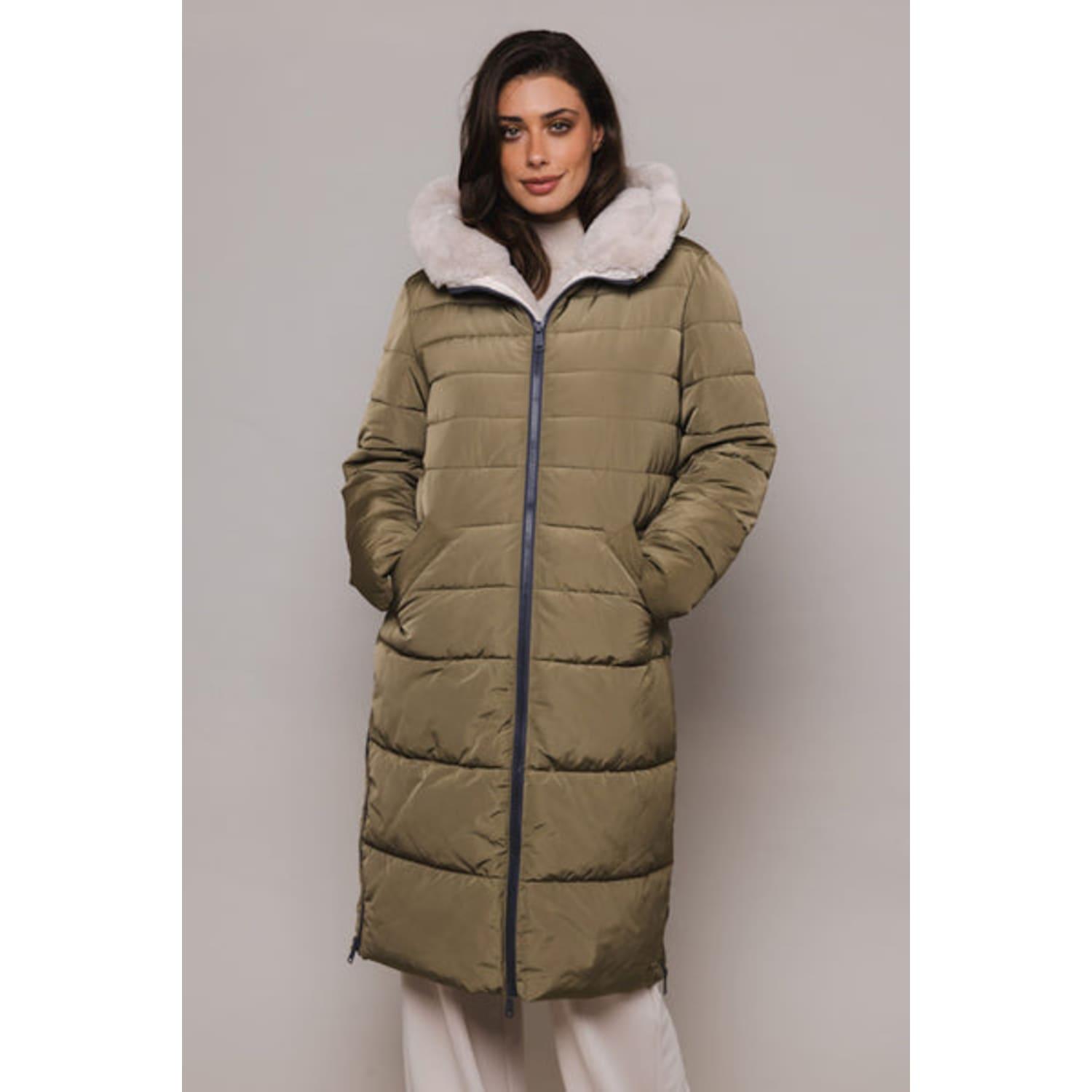 Rino And Pelle Coat Keilafur Long Puffer Fur Lined Ivy Green in Brown | Lyst