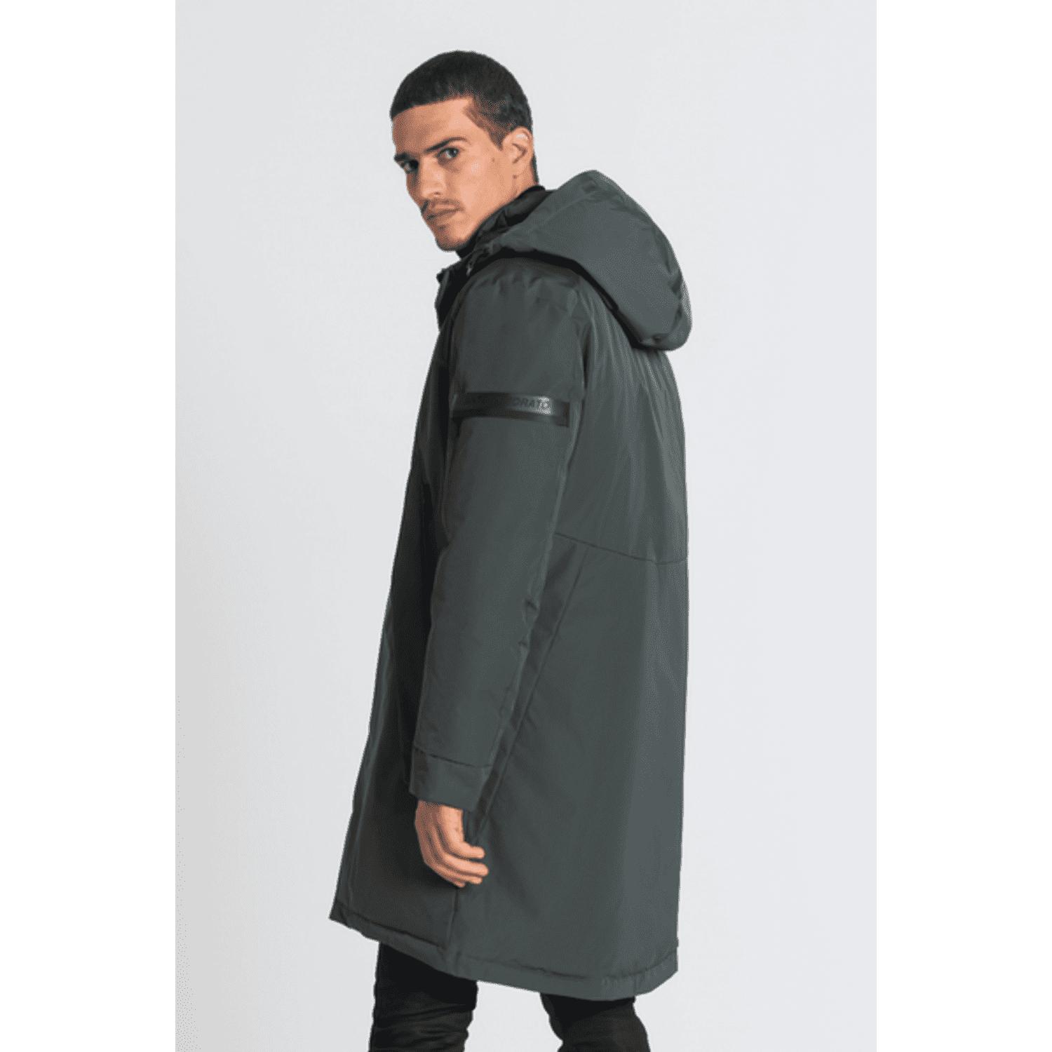 Antony Morato Long Khaki Panel Hooded Jacket in Gray for Men | Lyst