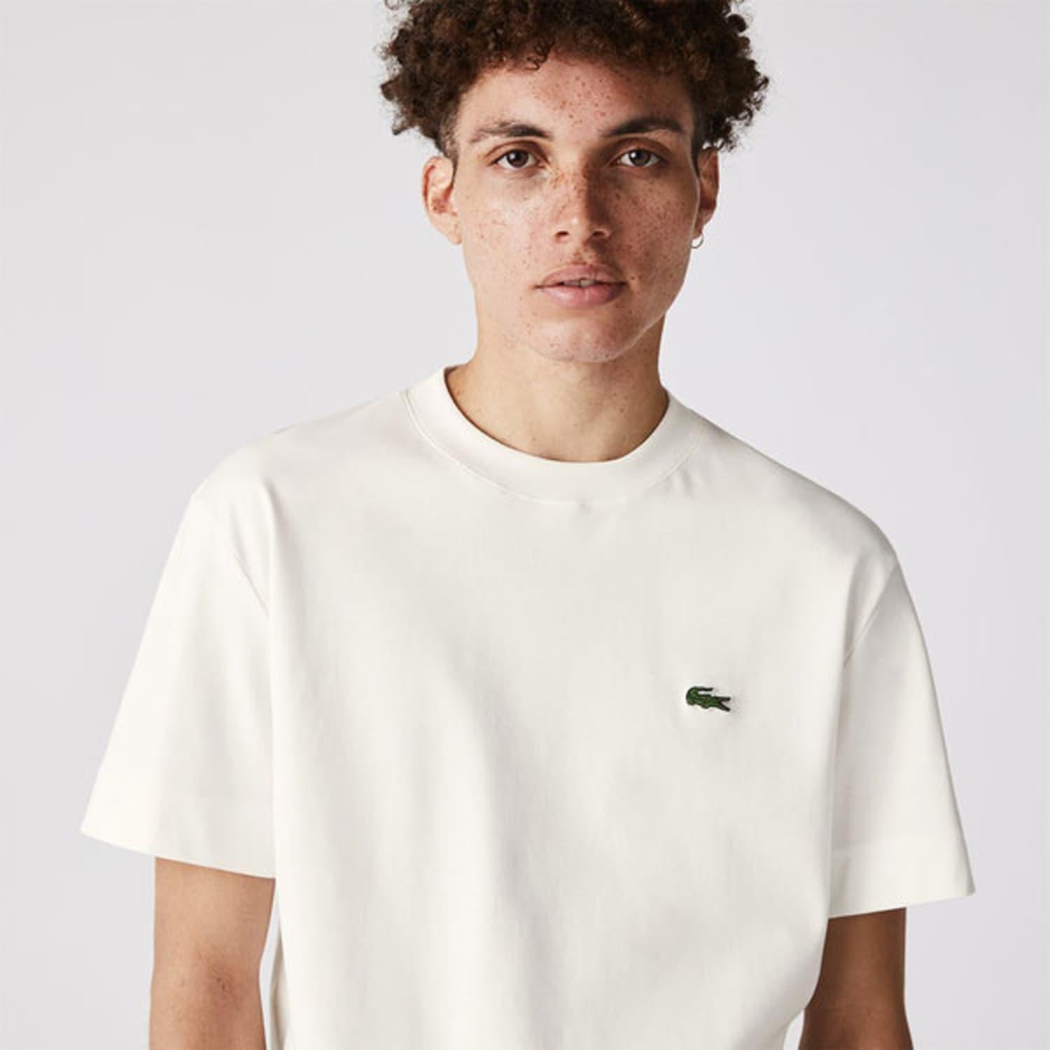 Lacoste Unisex Crew Organic Cotton White T-shirt Lyst