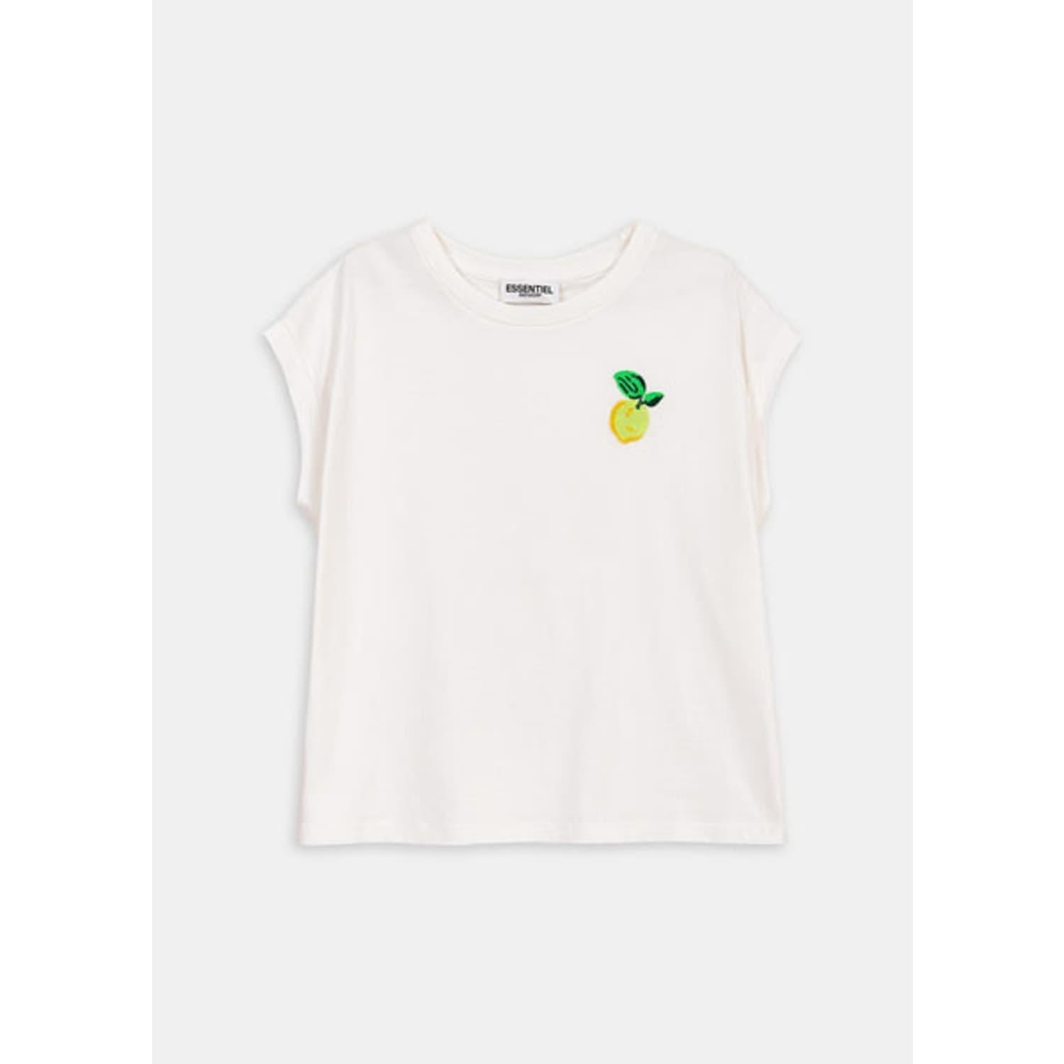 Essentiel Antwerp White Cotton T-shirt With Lemon Embroidery | Lyst