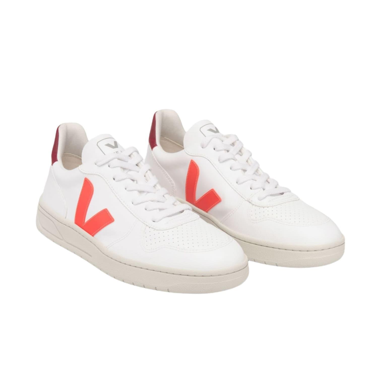 Shoes V-10 Cwl White / Orange Fluo / Marsala