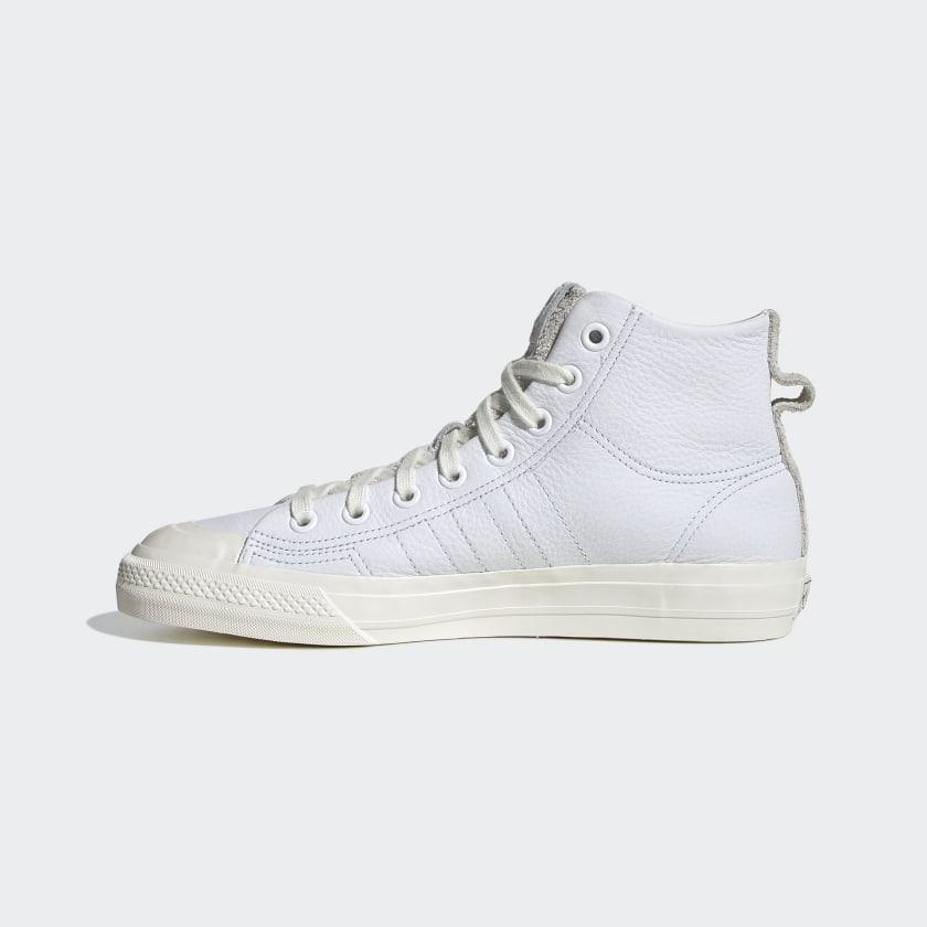 adidas Leather Nizza Rf Hi Top Trainers in White for Men | Lyst