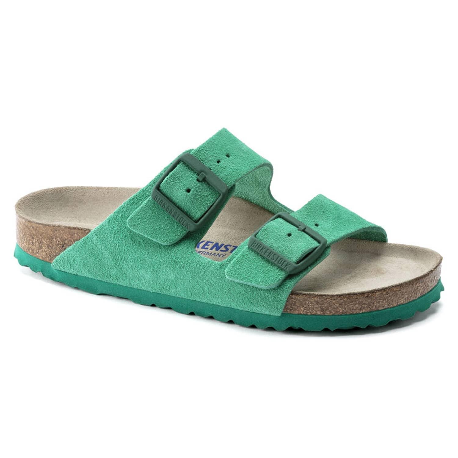 Birkenstock S Arizona Soft Footbed Suede Leather Bold Green | Lyst