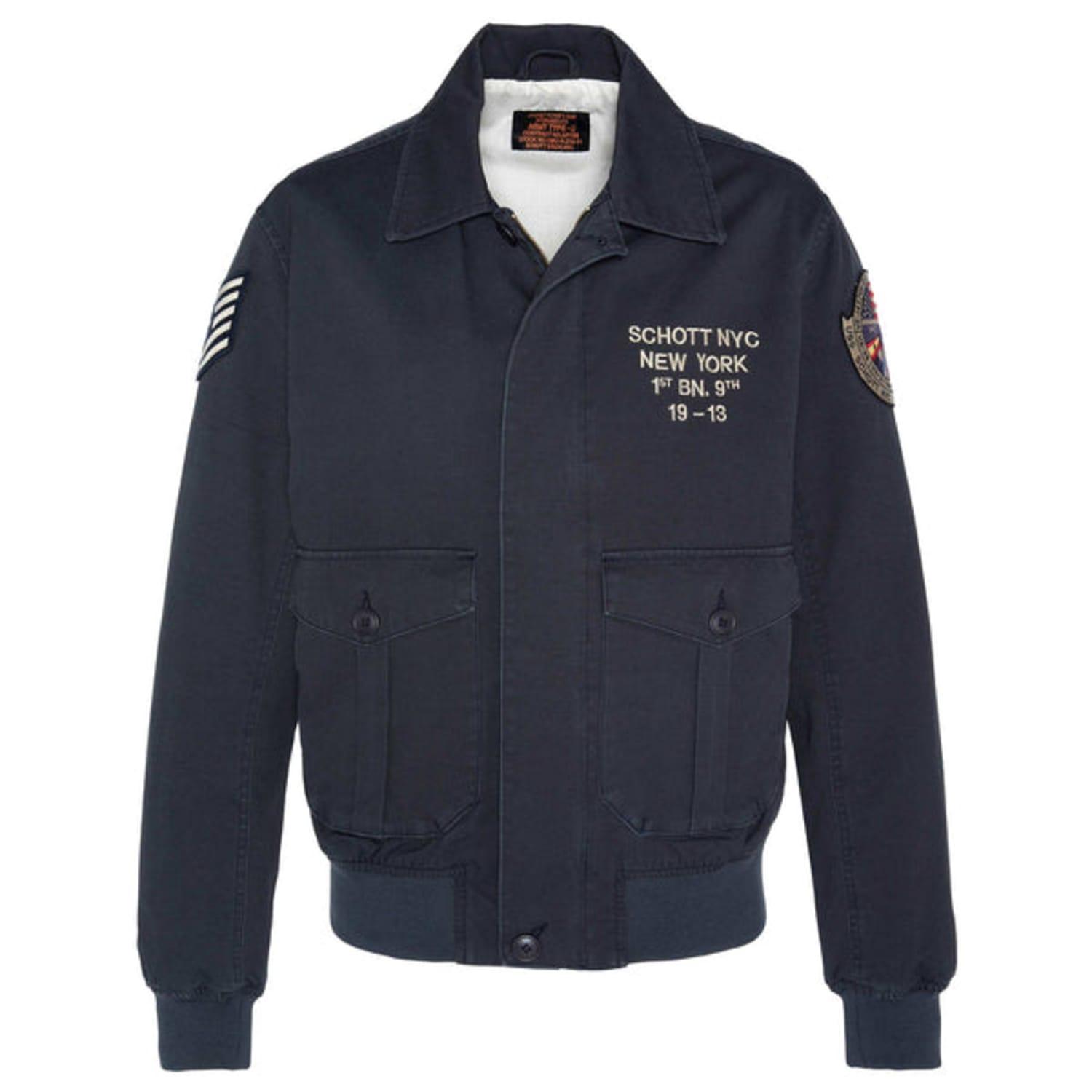 Schott Nyc Arsenal Pilote Blouson Embroidered in Blue for Men | Lyst