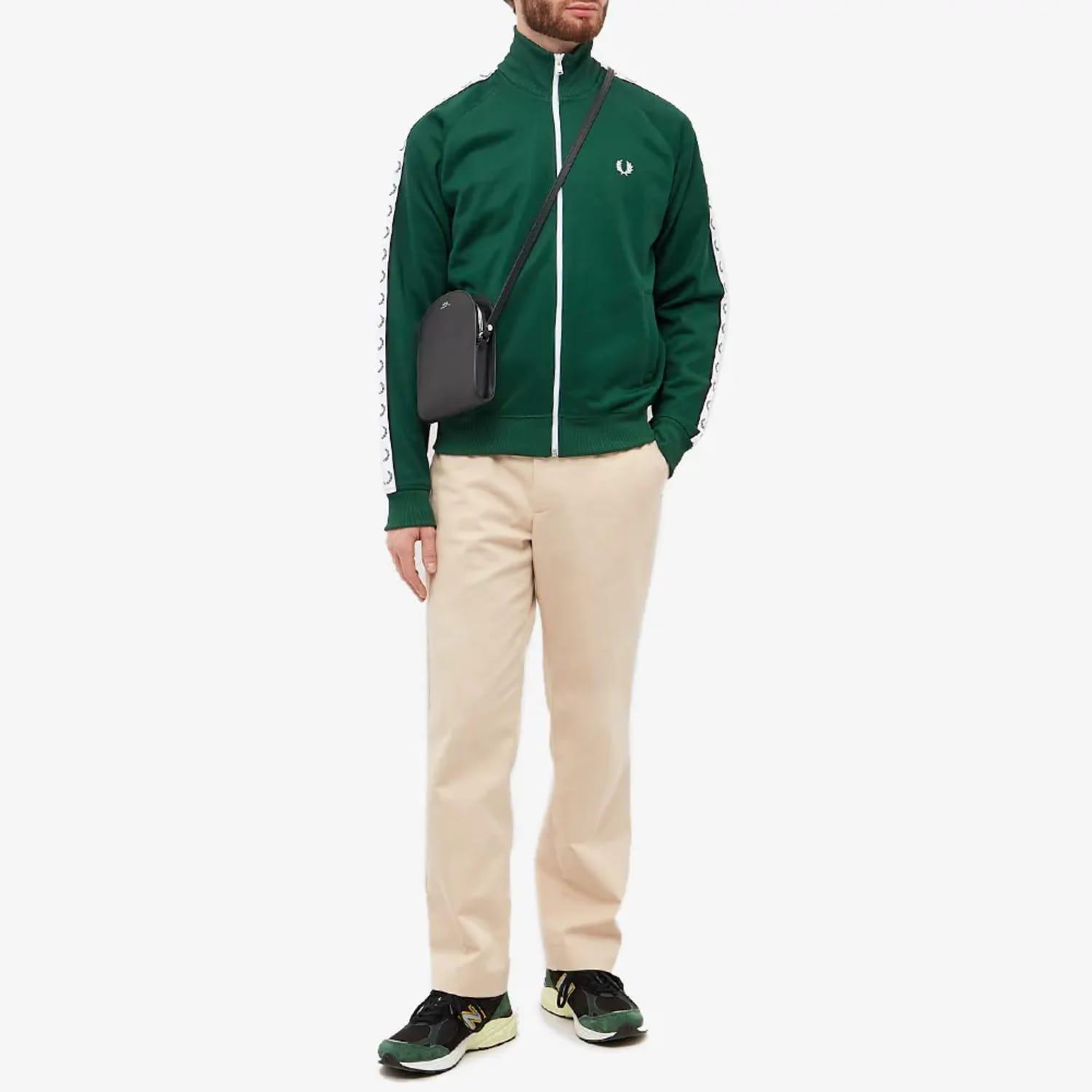 Fred Perry Taped Track Jacket Ivy Green for Men | Lyst