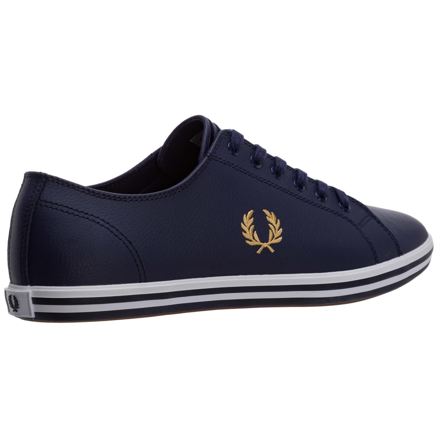 Fred Perry Kingston Twill Carbon Blue Ivy Chaussures Sneaker Bleu Vert 