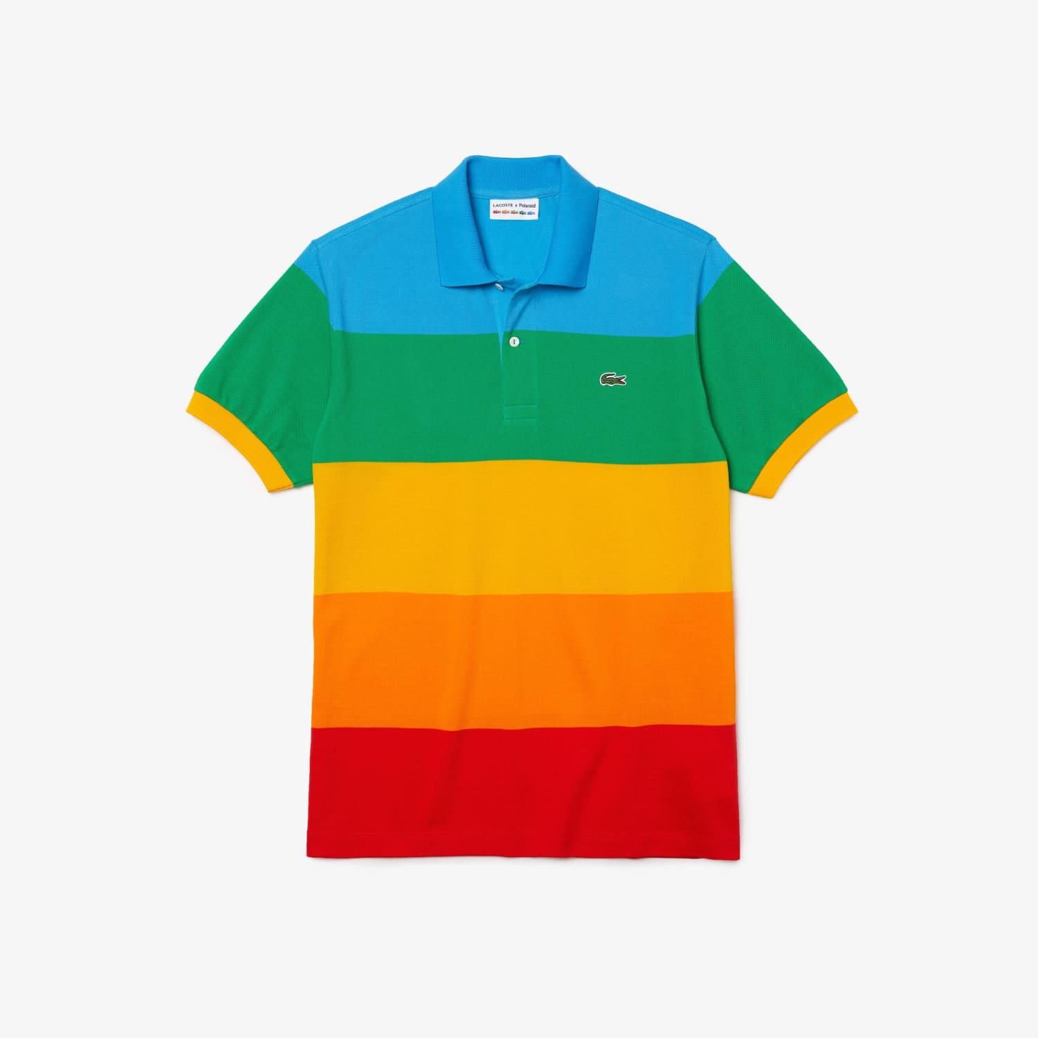 Lacoste 's X Polaroid Colour Striped Classic Fit Polo Shirt Blue / Green /  Yellow / Orange / Red for Men | Lyst