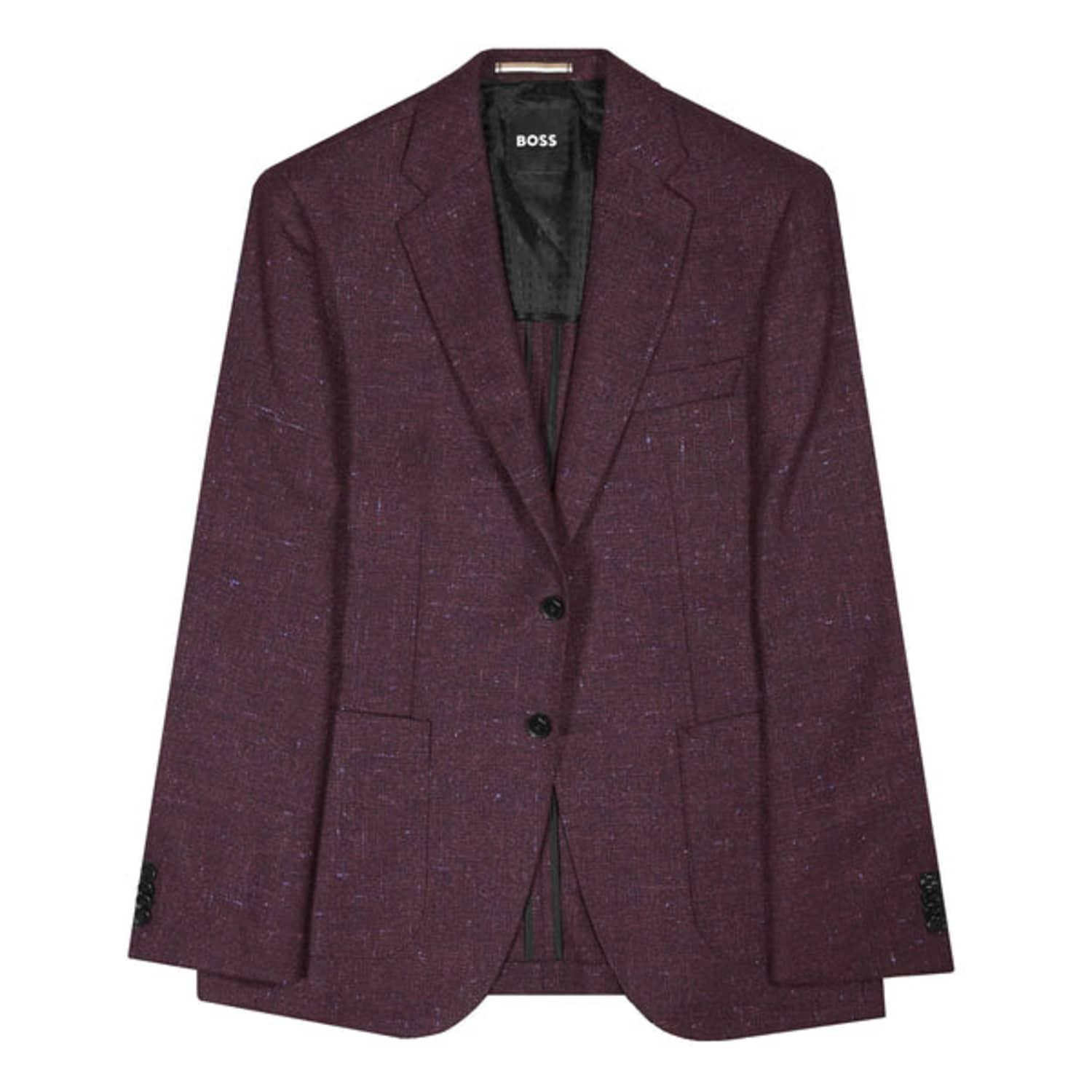 Charlotte Bronte toegang Maken BOSS by HUGO BOSS H Janson Dark Red Wool And Silk Blend Jacket in Purple  for Men | Lyst