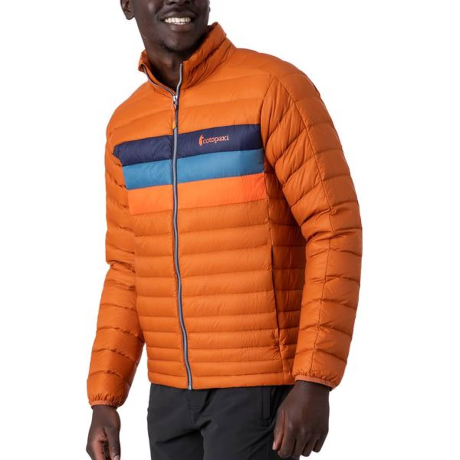 COTOPAXI Fuego Down Jacket Mezcal Stripes in Orange for Men | Lyst