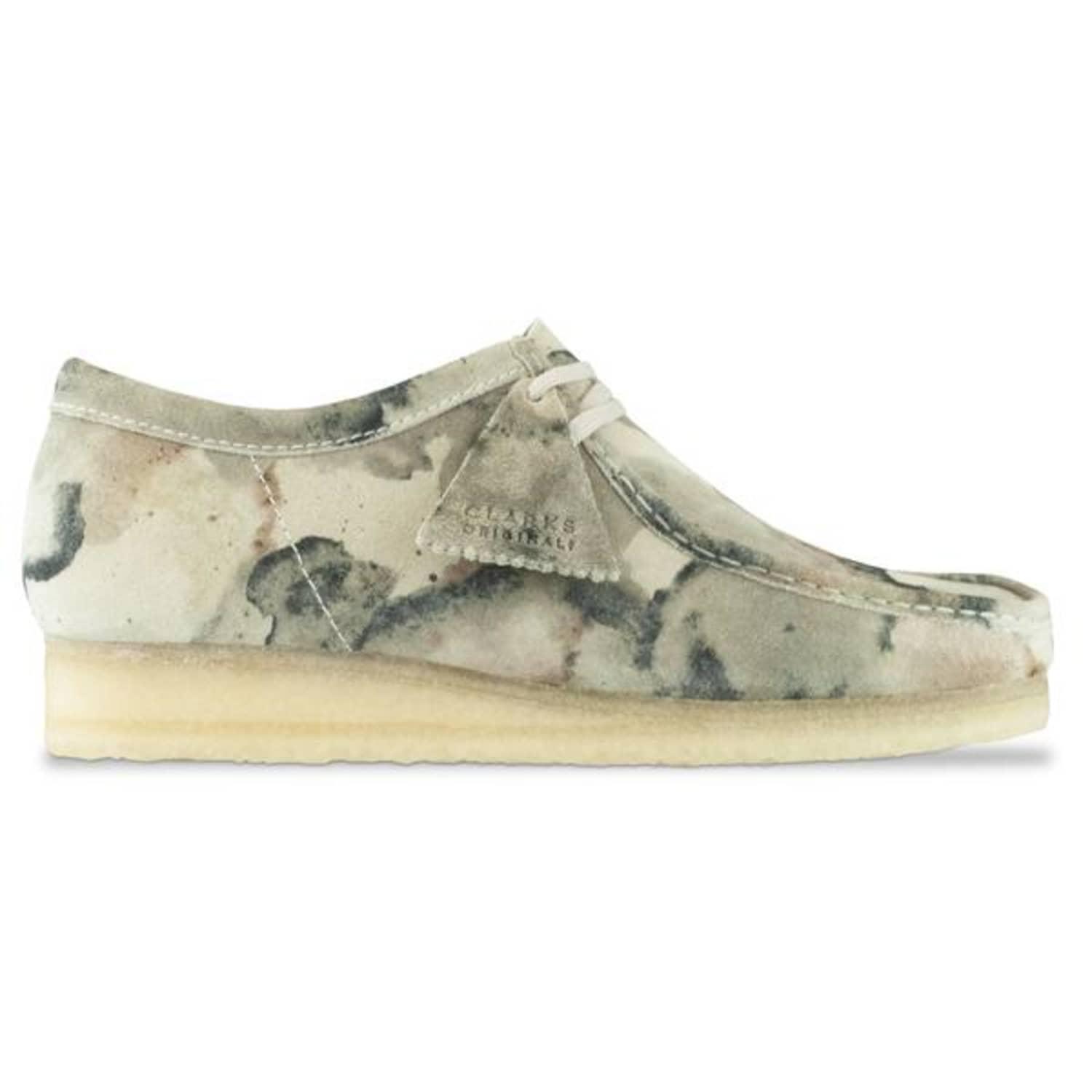 Clarks Wallabee Off White Camo Shoes for Men | Lyst