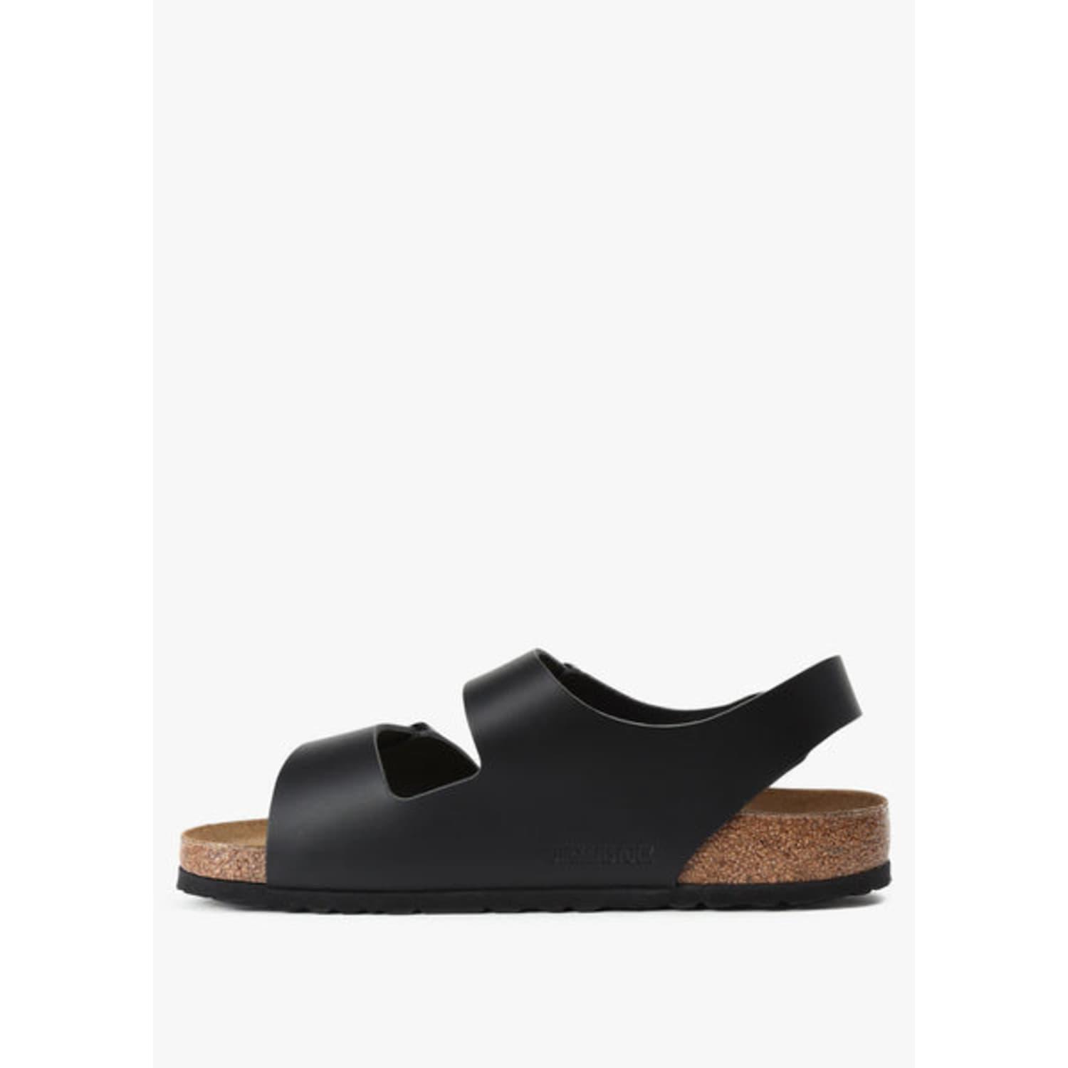 Birkenstock S Milano Natural Leather Sandals in Black for Men | Lyst