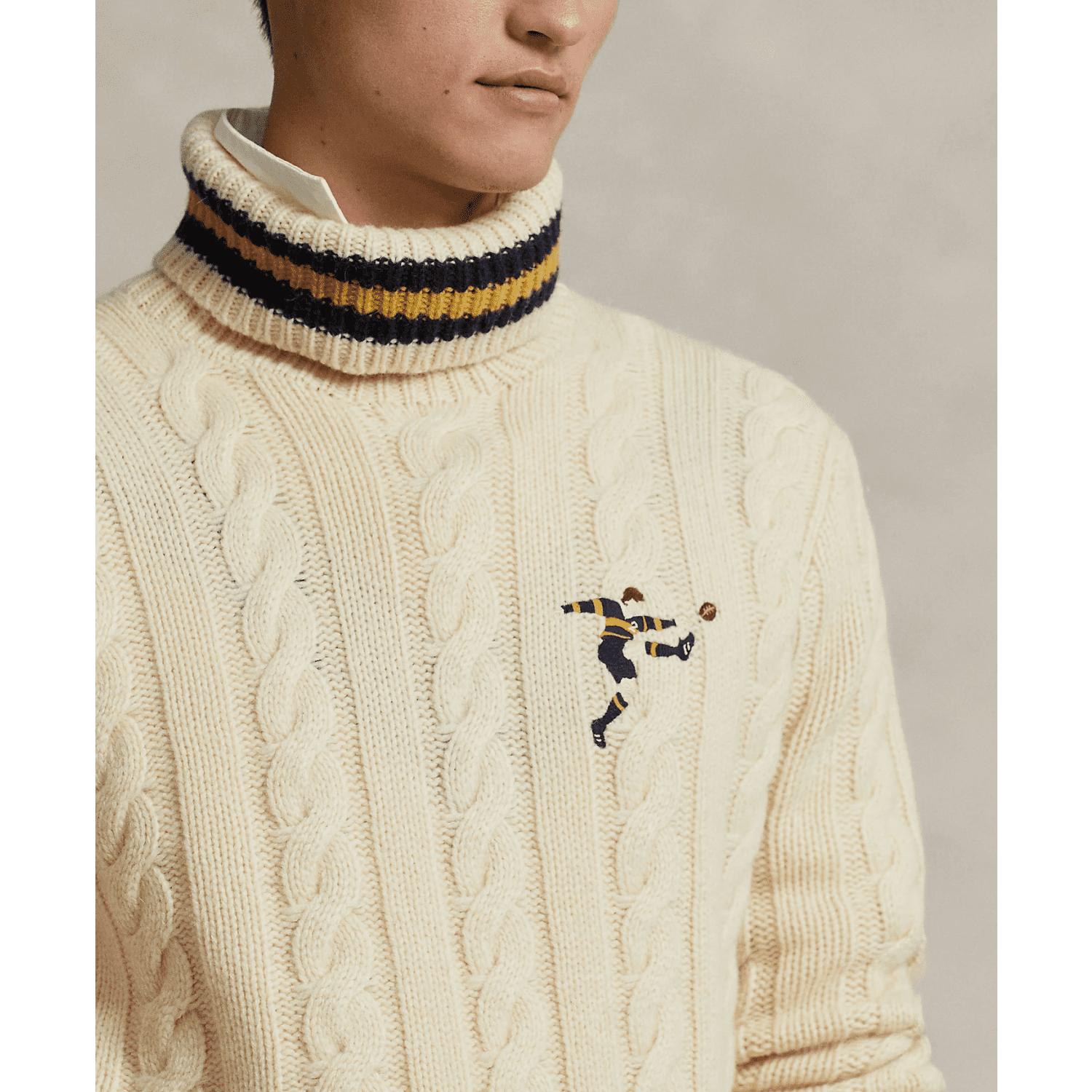 Ralph lauren cream cheap cable knit jumper