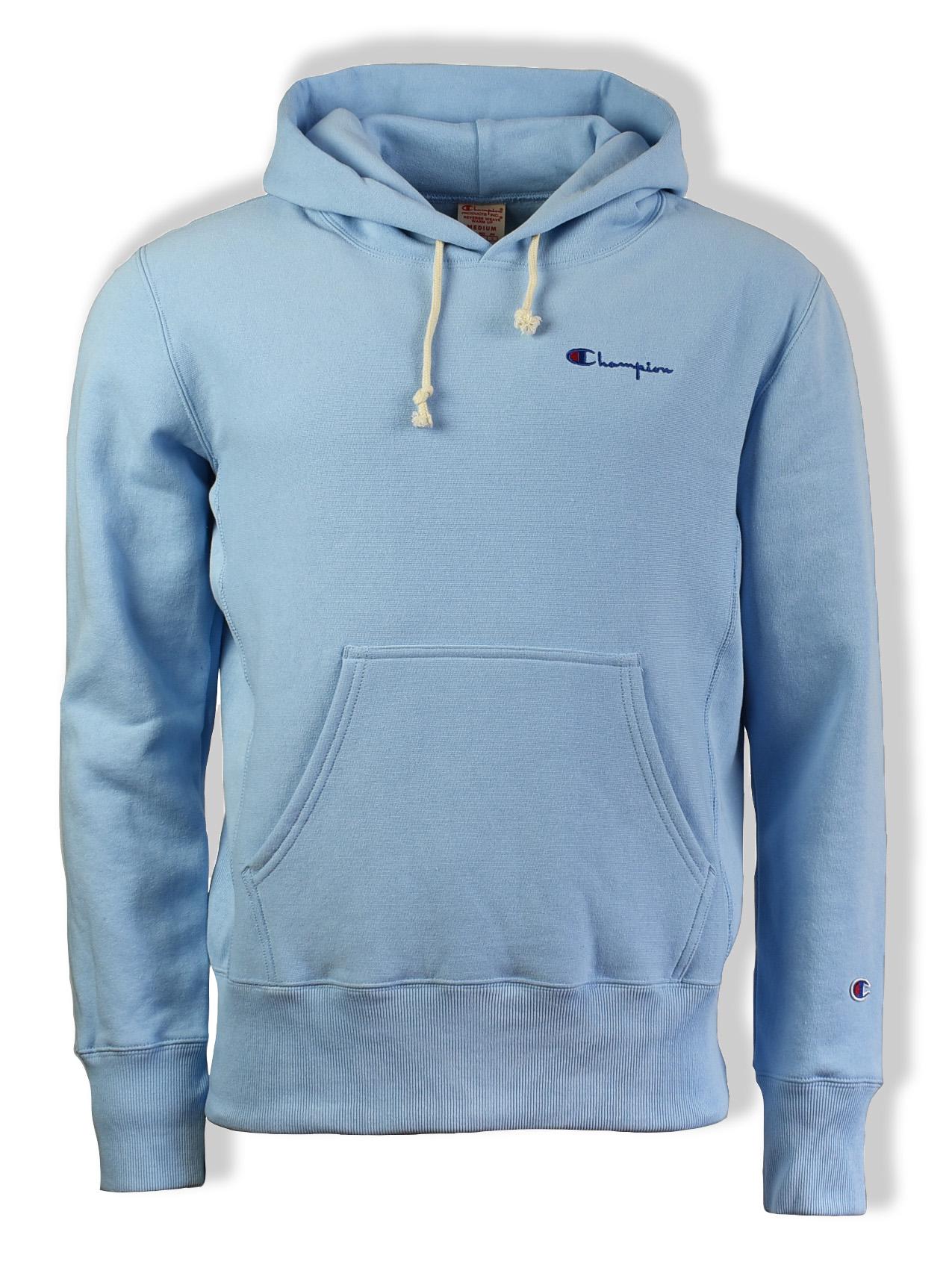 Champion Cotton Light Blue Reverse Weave Hooded Sweatshirt for Men - Lyst