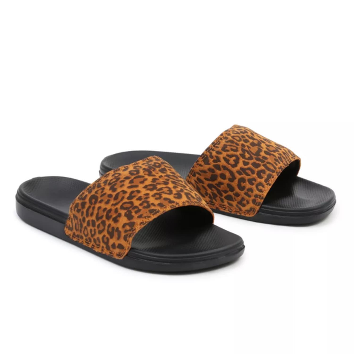 vans leopard print sandals
