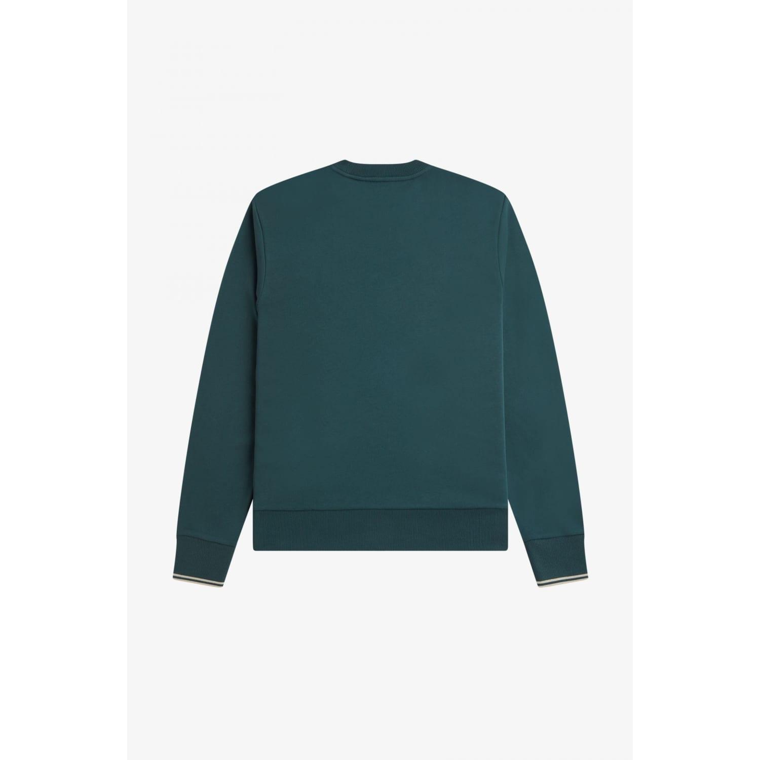 Fred Perry M7535 Crew Neck Sweat in Green for Men | Lyst
