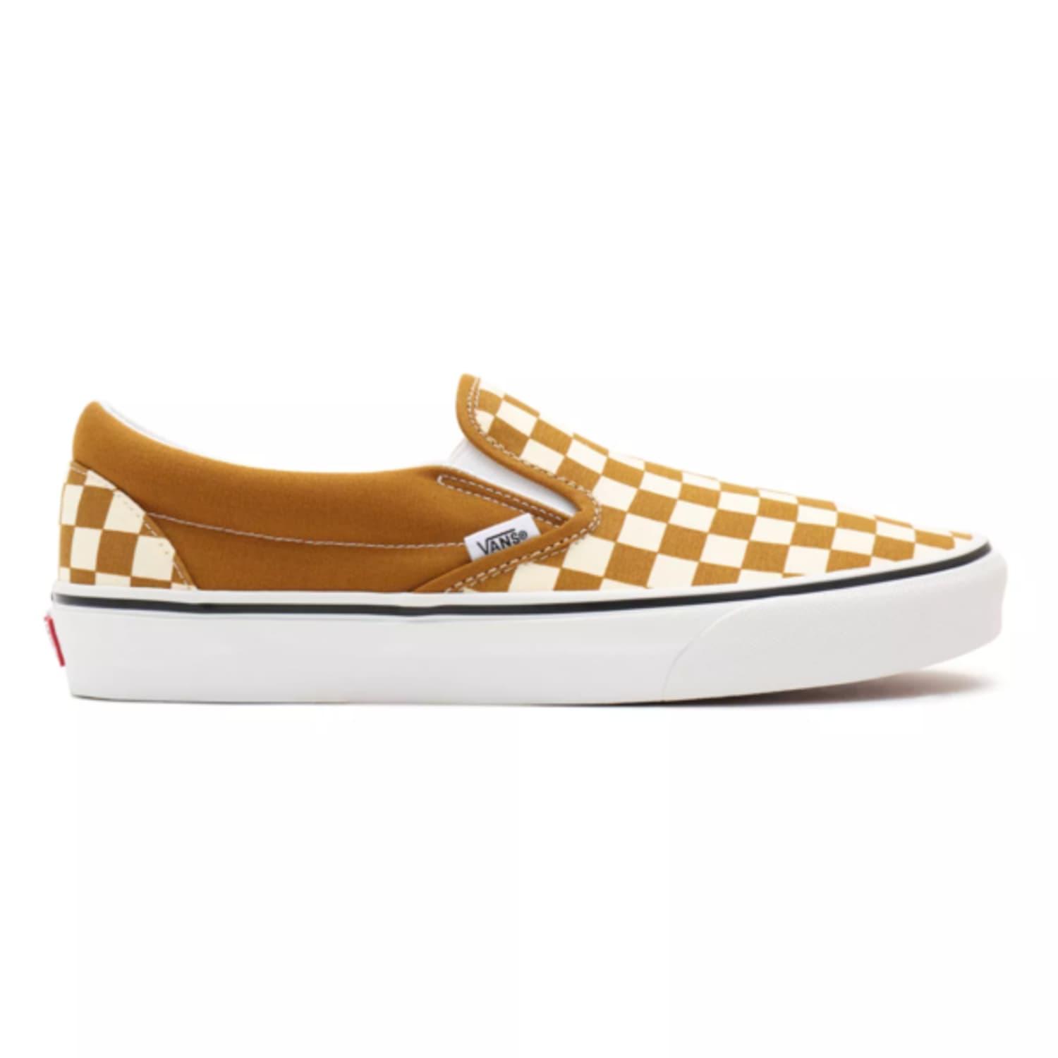 Vans Classic Slip On Shoes Checkerboard Golden Brown True White | Lyst