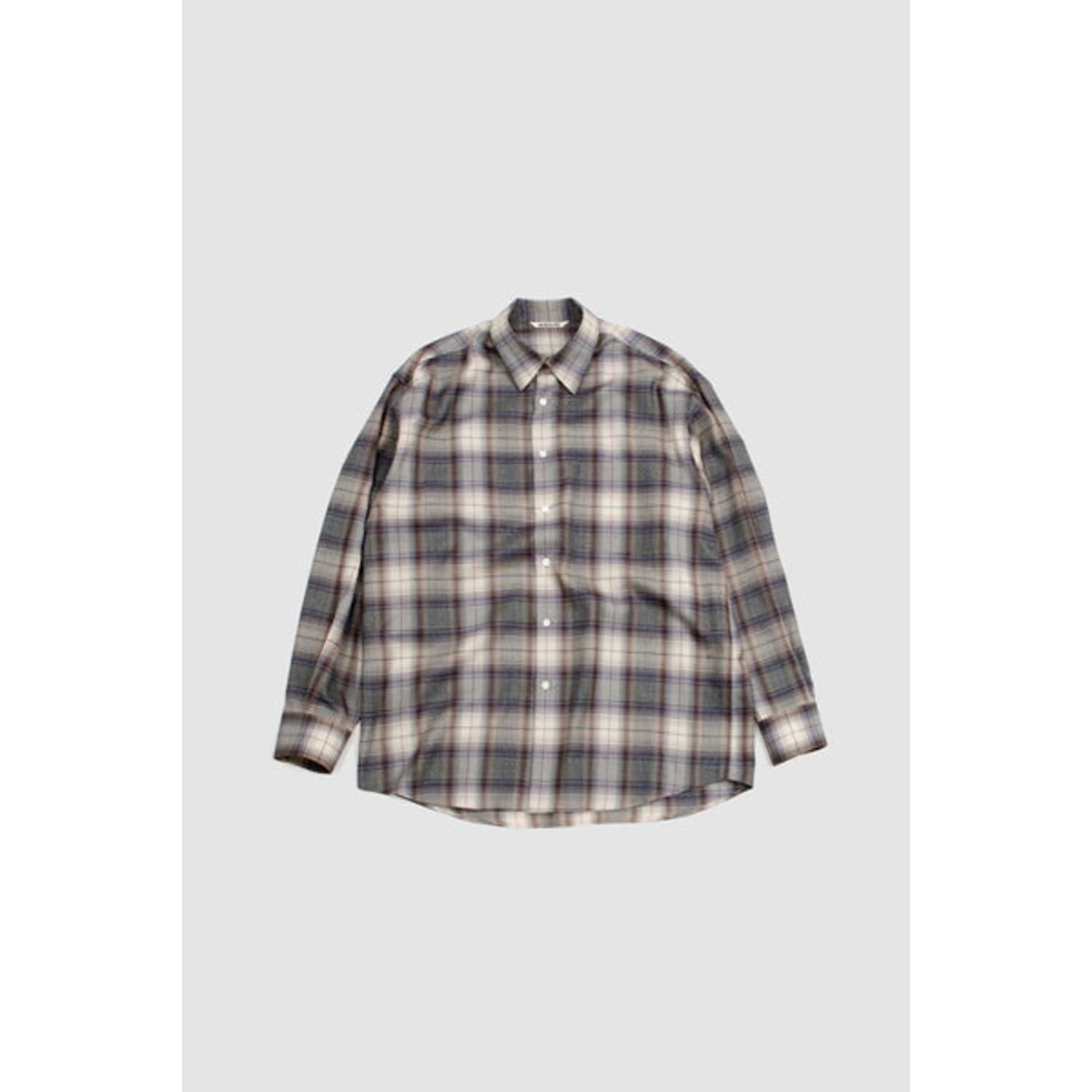 AURALEE Super Light Wool Shirt Gray Check for Men | Lyst