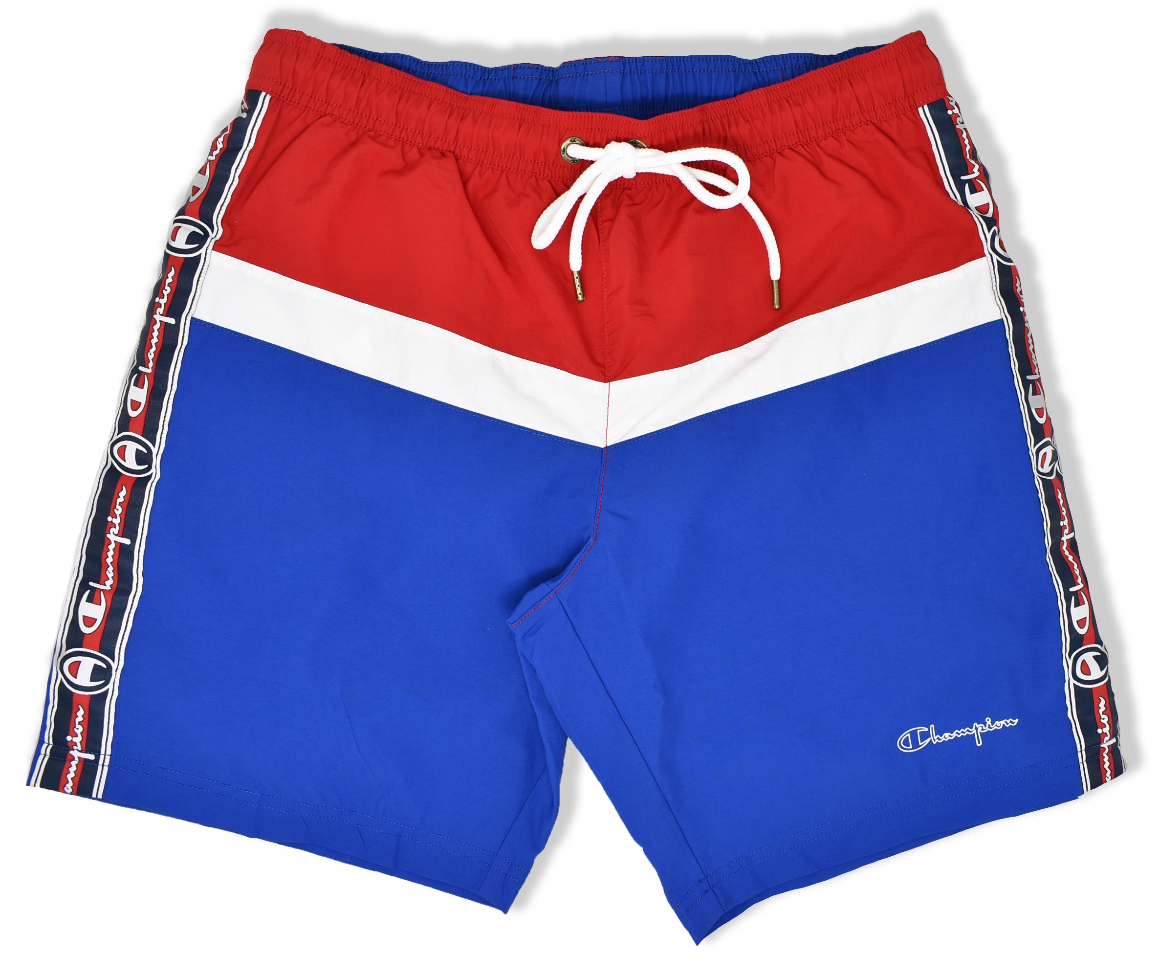 red white and blue champion shorts