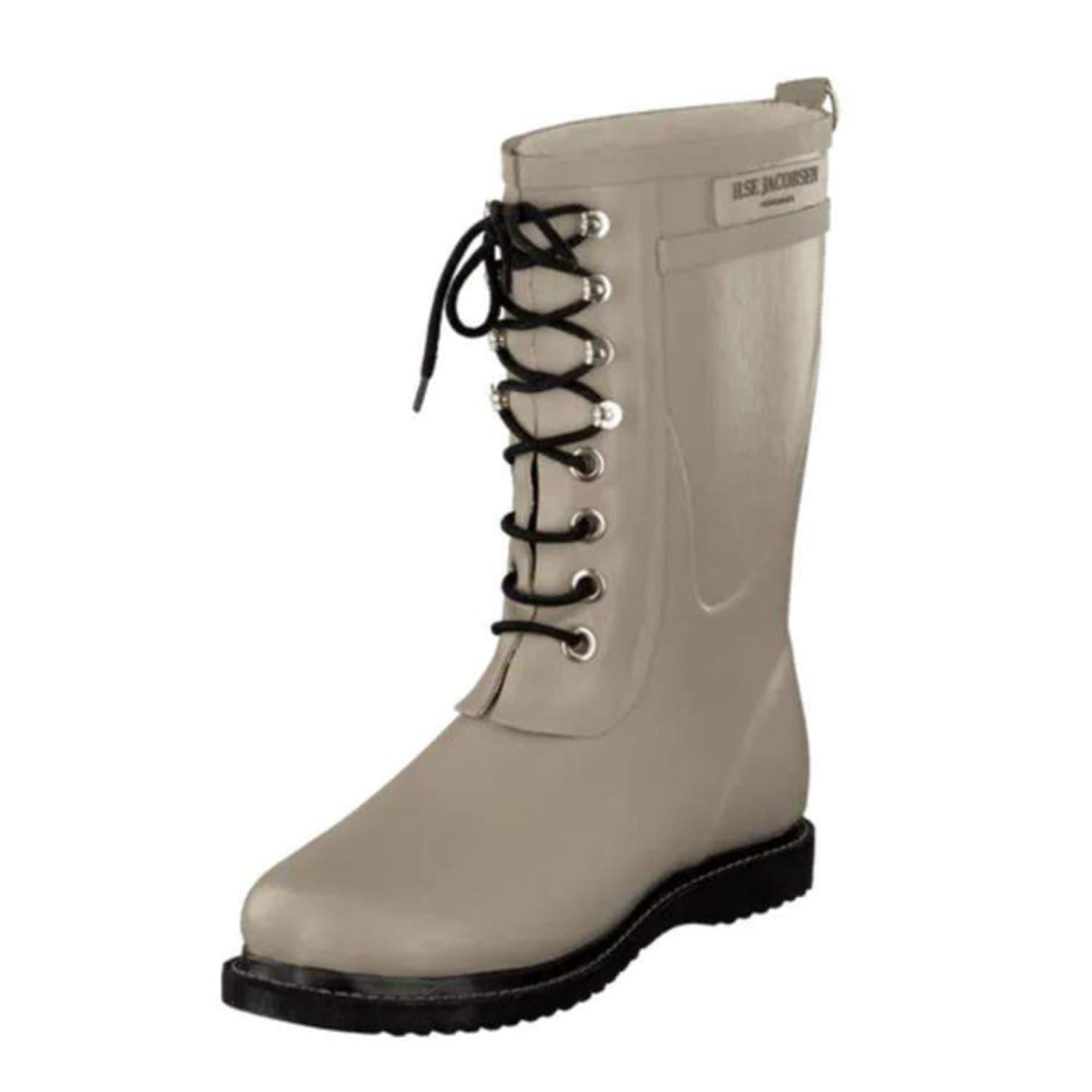 Ilse Jacobsen T Medium Length Rubber Lace Up Wellington Boots ...