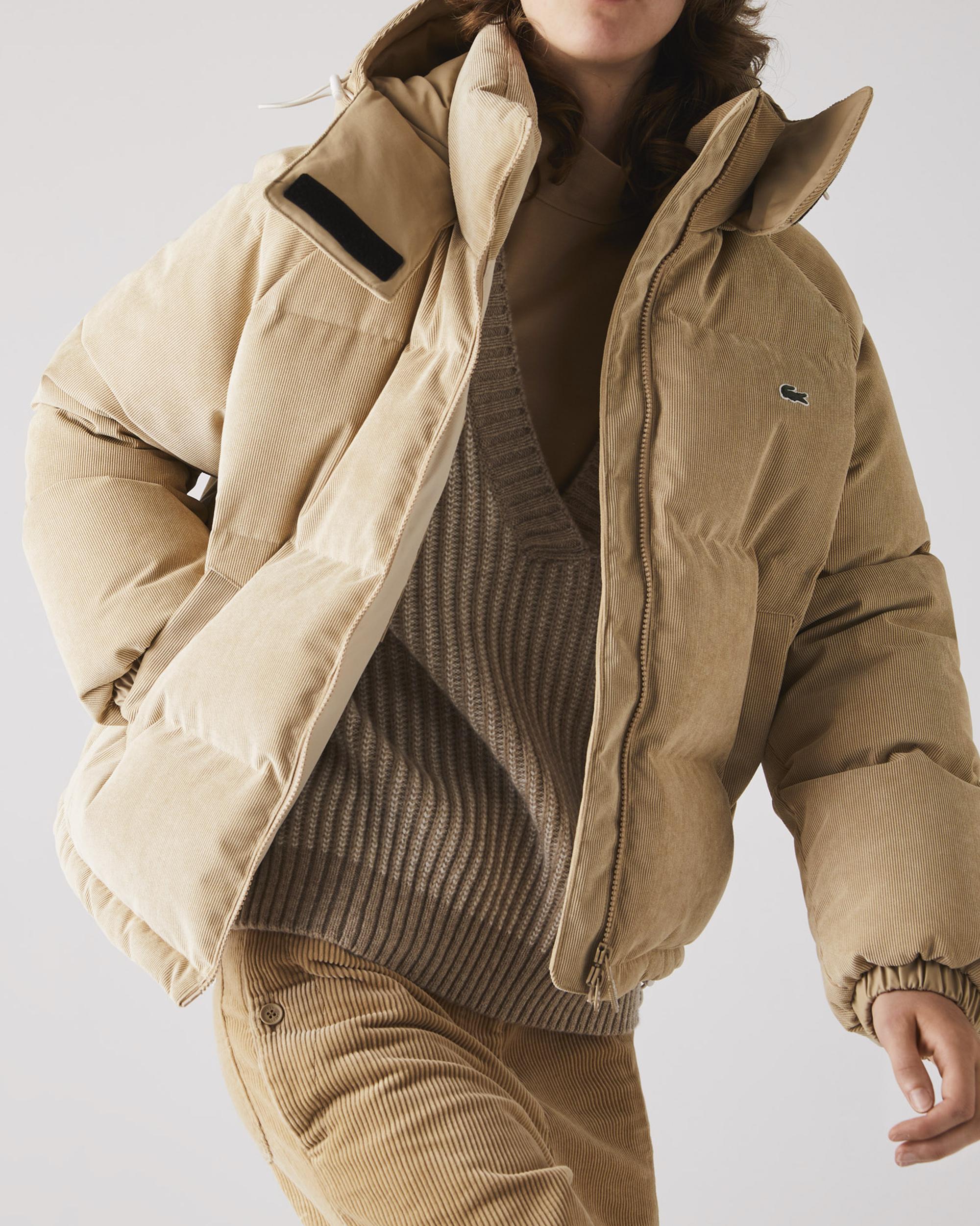 Lacoste Synthetic Beige Short Live Padded Jacket in Natural | Lyst