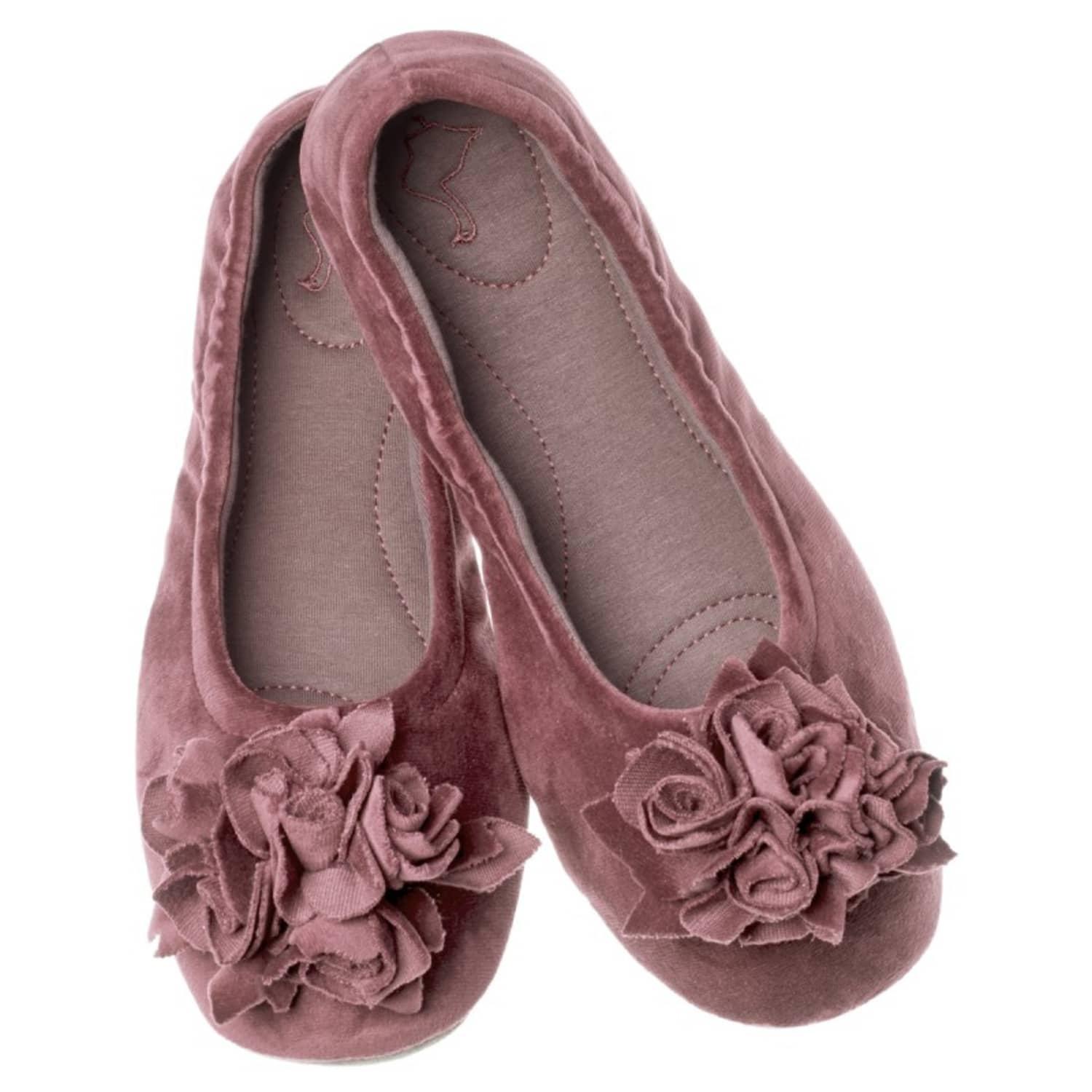 Pampuschen Rosenholz Grace Velvet Ballerina Style Slippers in Purple | Lyst