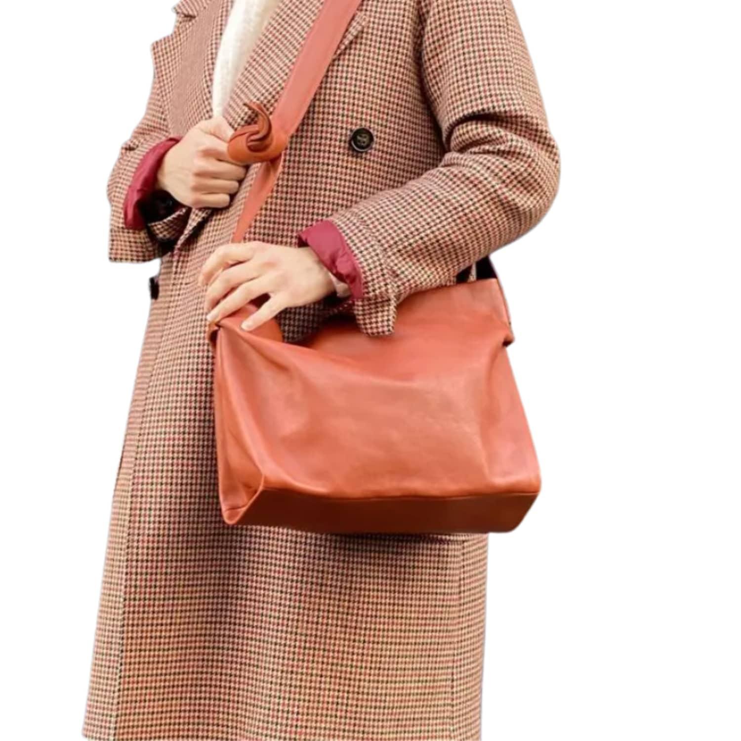 Grand sac besace en cuir camel Naterra en coloris Orange | Lyst