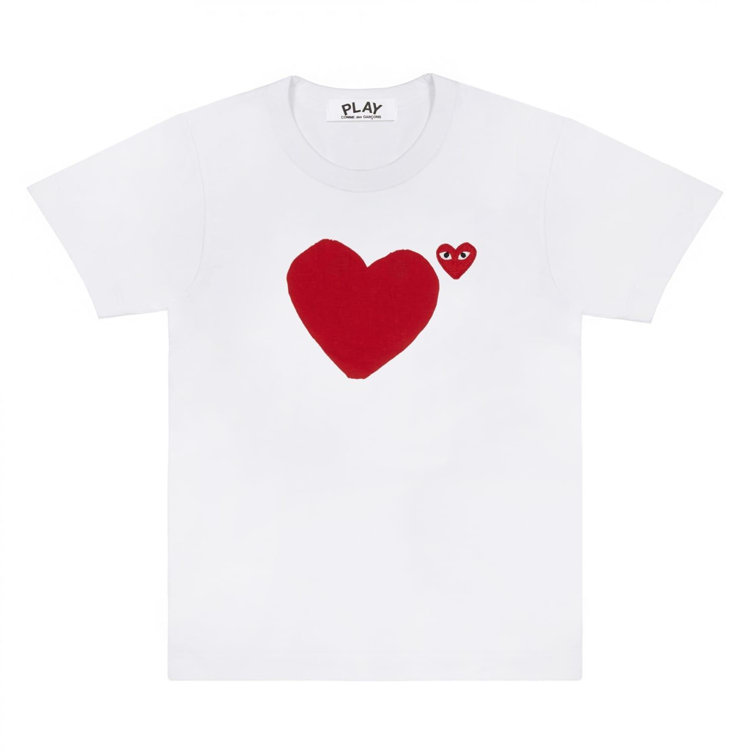 T-Shirt avec Coeur Rouge COMME DES GARÇONS PLAY pour homme en coloris Blanc  | Lyst