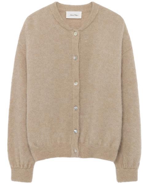 American Vintage Wool Zabidoo Beige Cardigan in Natural - Lyst