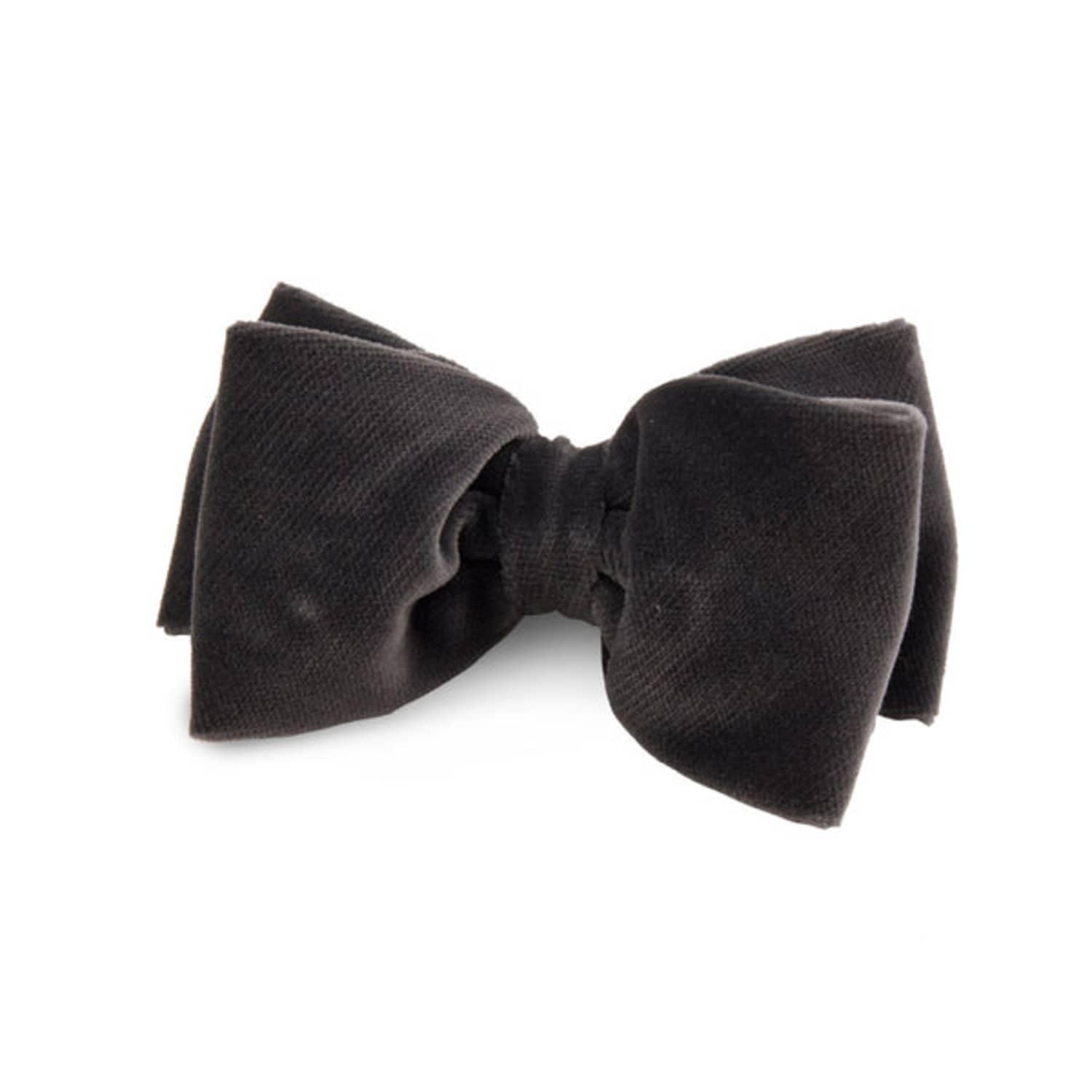 Stenströms Grey Velvet Bow Tie in Black | Lyst