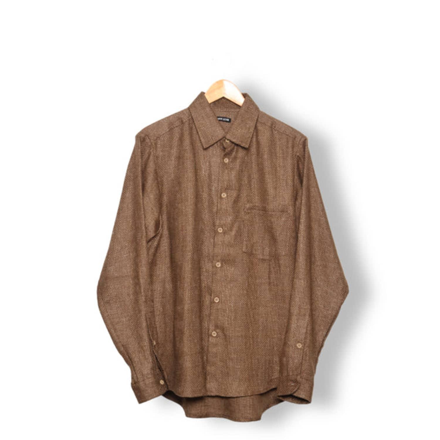 Frank Leder Bronze Weave Wool Shirt Brown | Lyst