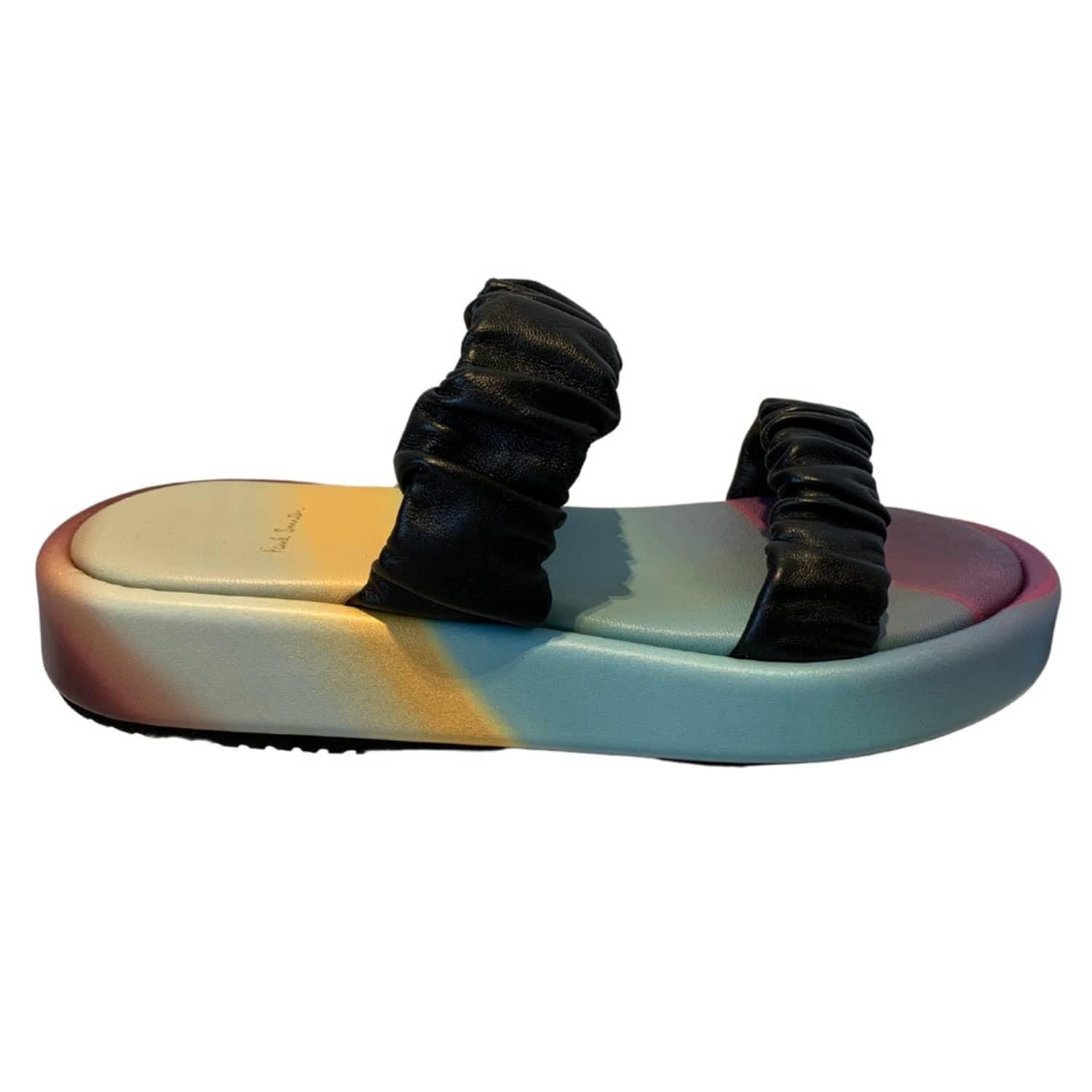 Paul Smith Black Leather Maple Sandals | Lyst