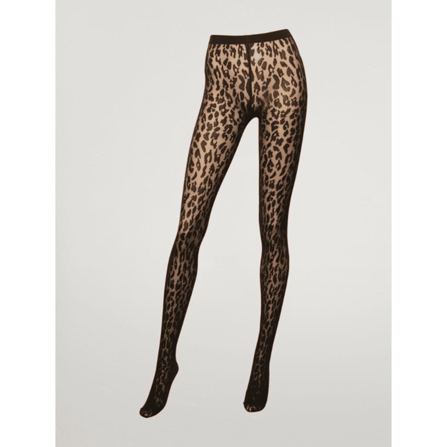 Wolford Black And Black Leo Animal Printed Josey Tights | Lyst