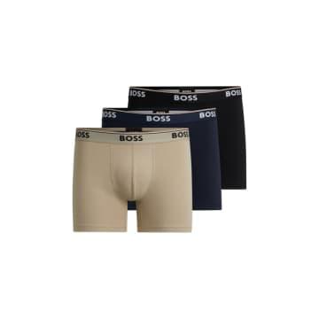 BOSS 3-pack Of Stretch Cotton Boxer Briefs With Logo Waistbands 50514926  972 for Men