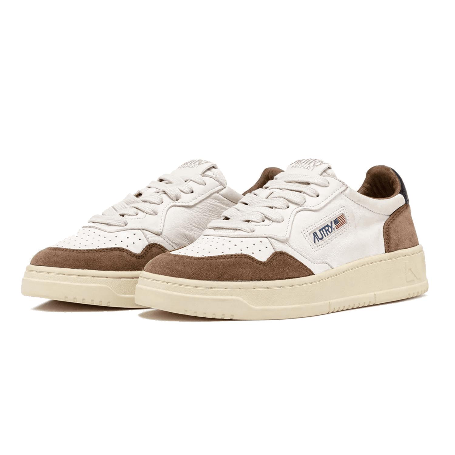 Autry Low Leather And Suede Sneaker Brown, White & Black for Men | Lyst