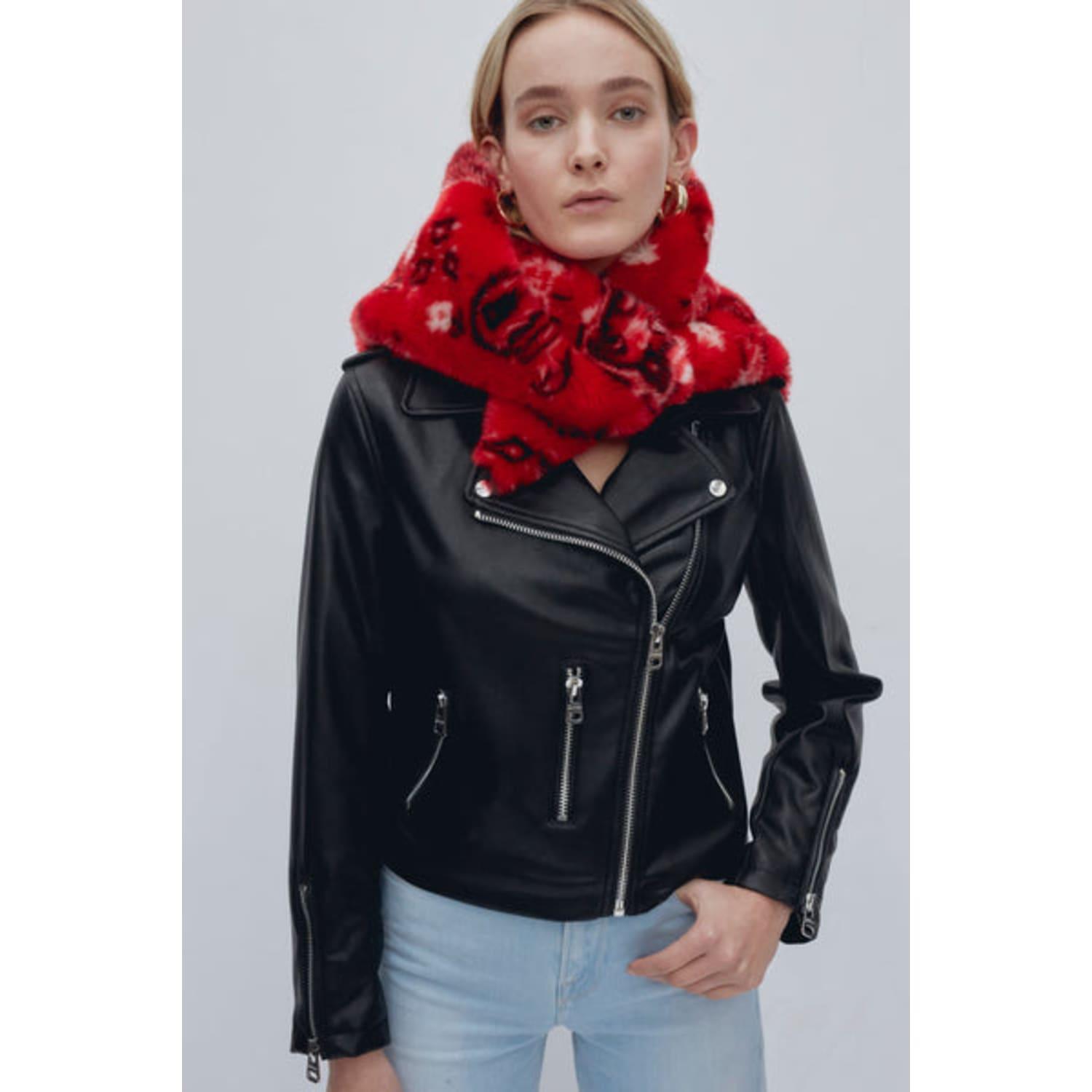 Jakke Black Beau Vegan Leather Jacket in Red | Lyst