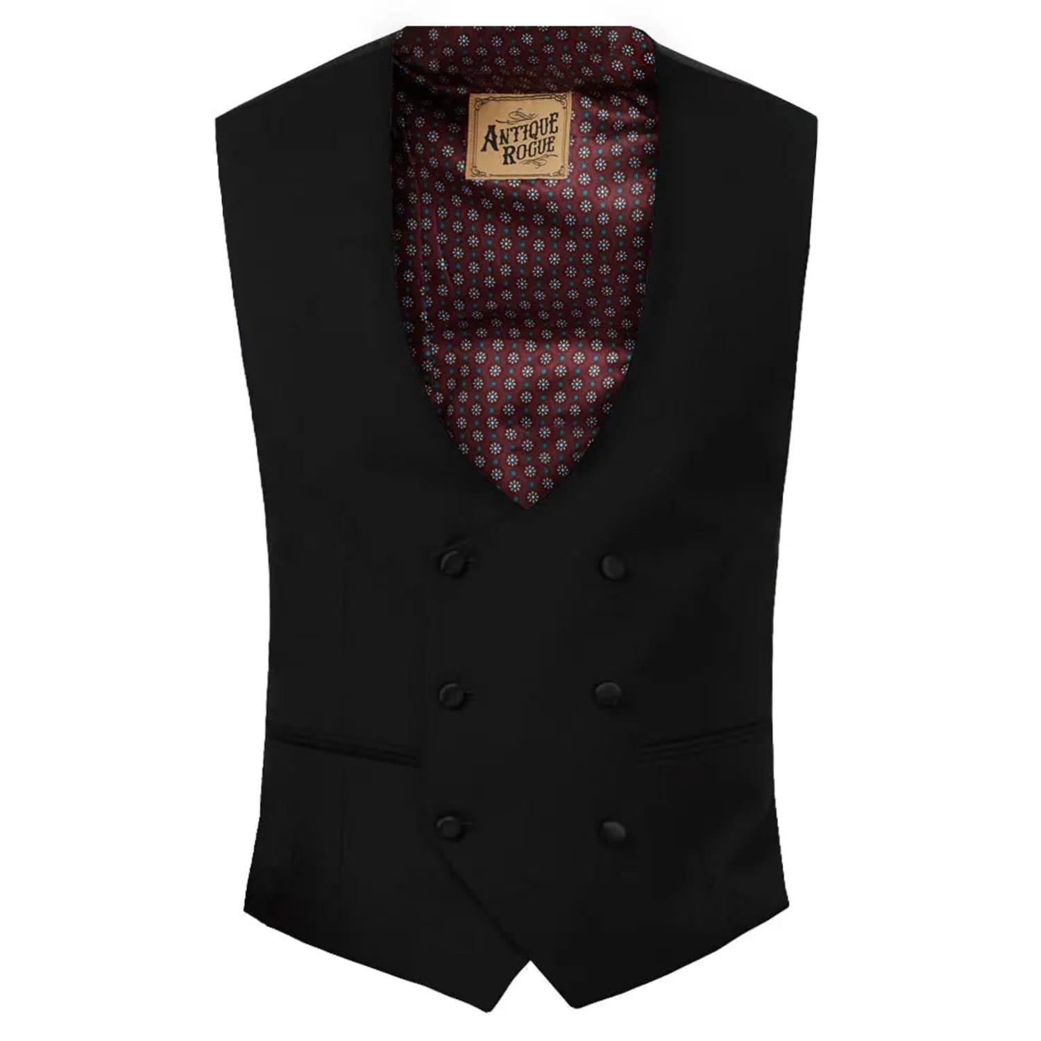 Antique Rogue Tuxedo Double Breasted Dinner Suit Waistcoat in Black for ...