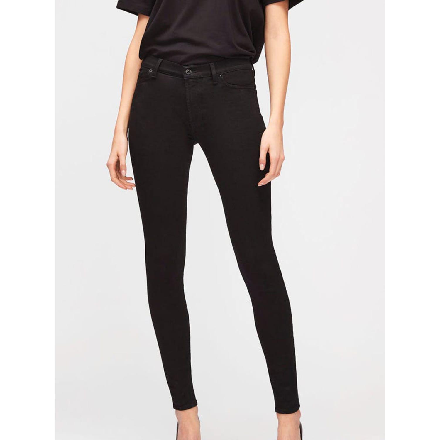 7 For All Mankind High Waist Illusion Luxe Black Slim Skinny Jeans | Lyst