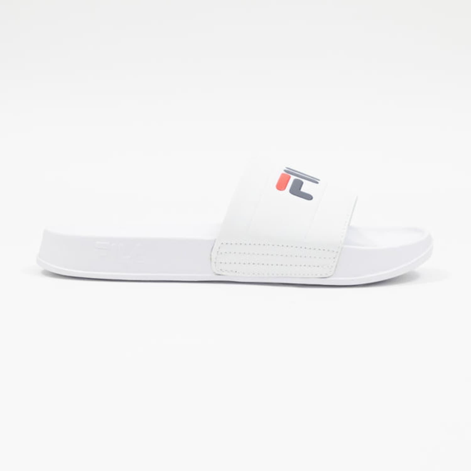 Fila Synthetic Logo Sliders In White for Men | Lyst