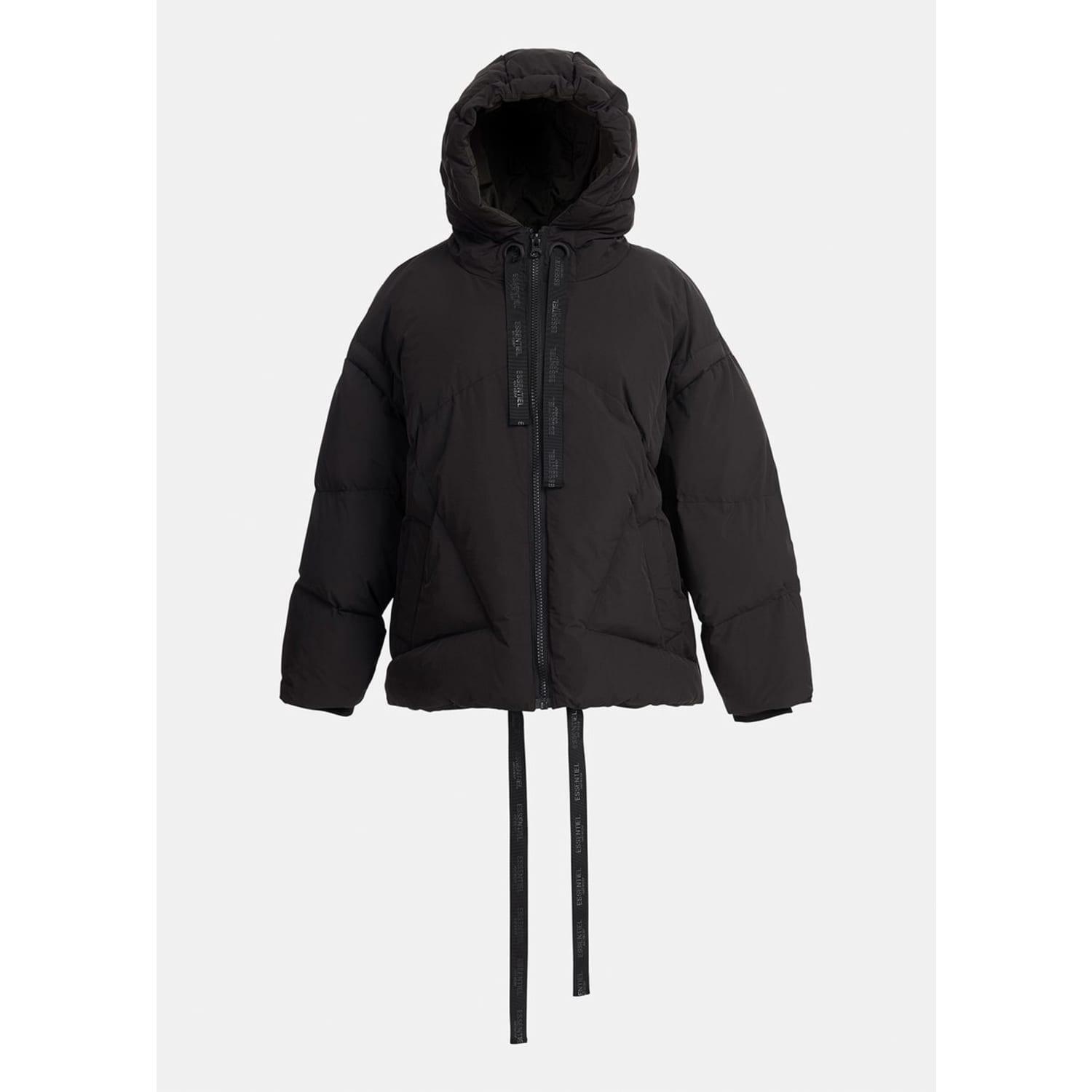 Essentiel Antwerp Chameleon Hooded Puffer Jacket in Black | Lyst