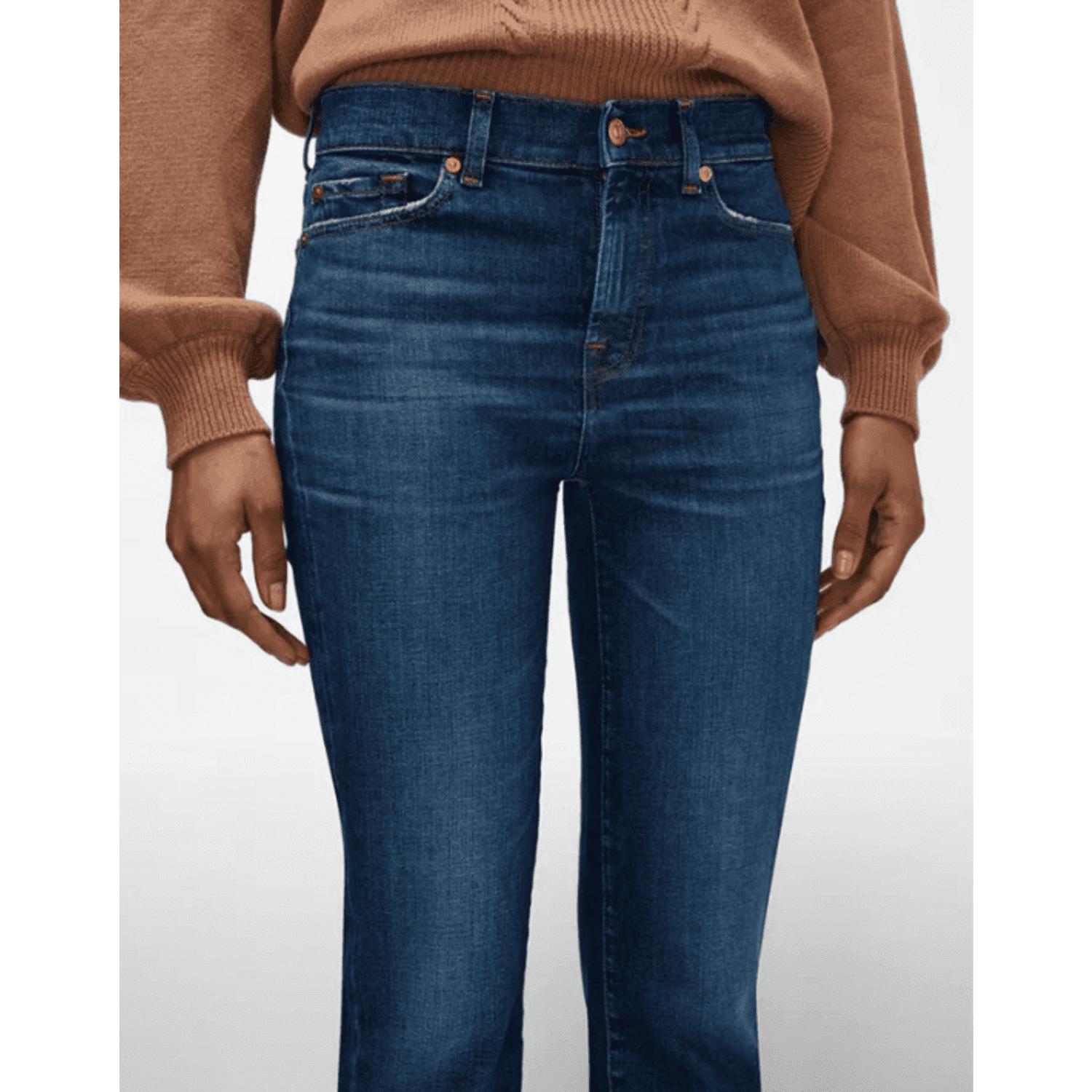 7 For All Mankind The Straight Crop Slim Illusion Highline Jeans in Blue |  Lyst