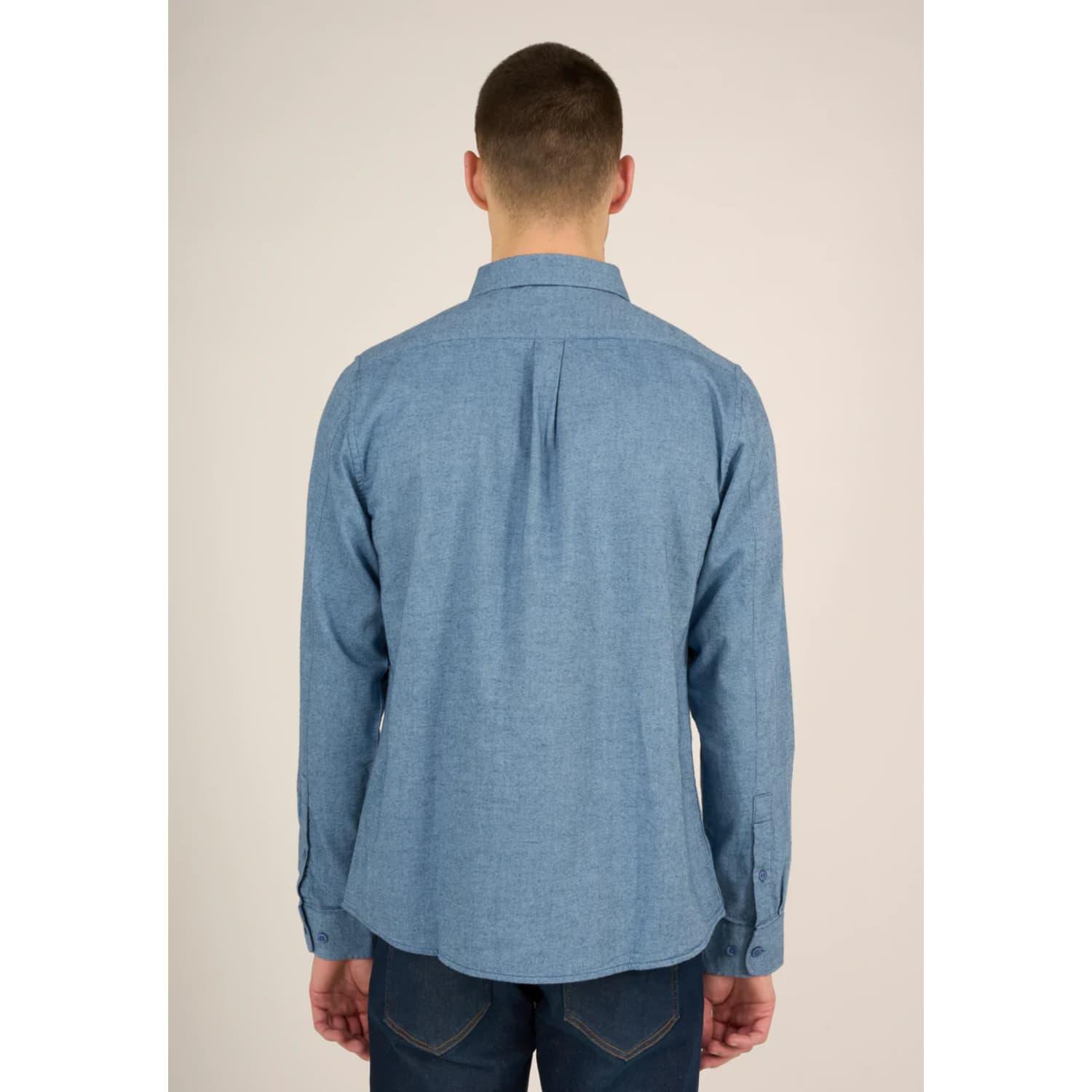 Knowledge Cotton Apparel 90889 Melange Custom Fit Shirt Dark Denim in Men | Lyst