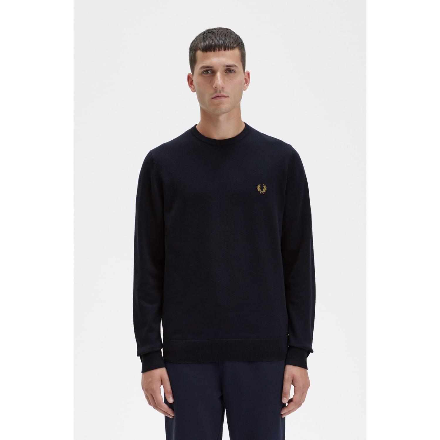 Fred Perry K9601 Classic Crew Neck Jumper in Blue for Men | Lyst