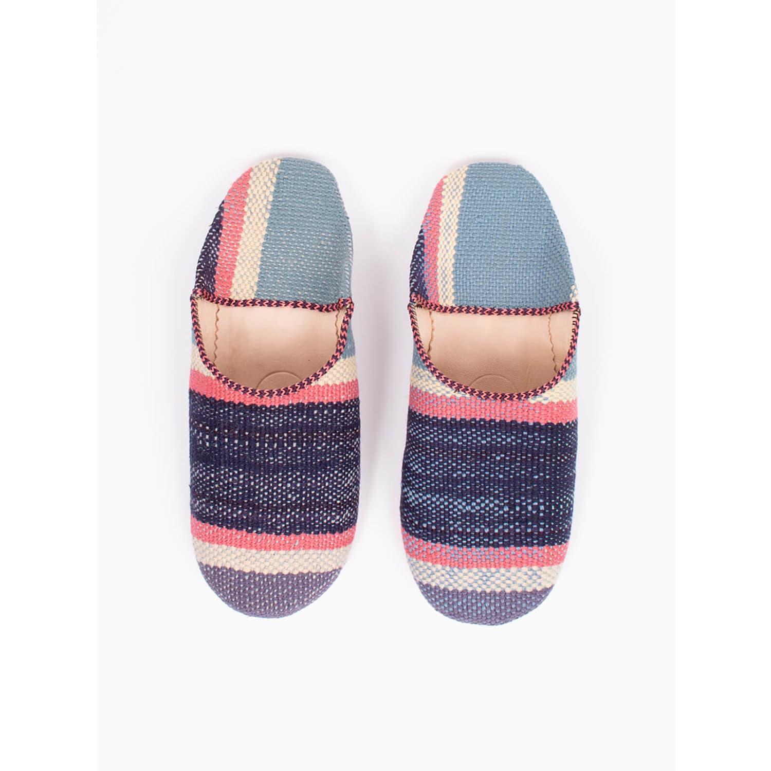 Bohemia Designs Nordic Stripe Moroccan Boujad Basic Babouche Slippers in  Blue | Lyst