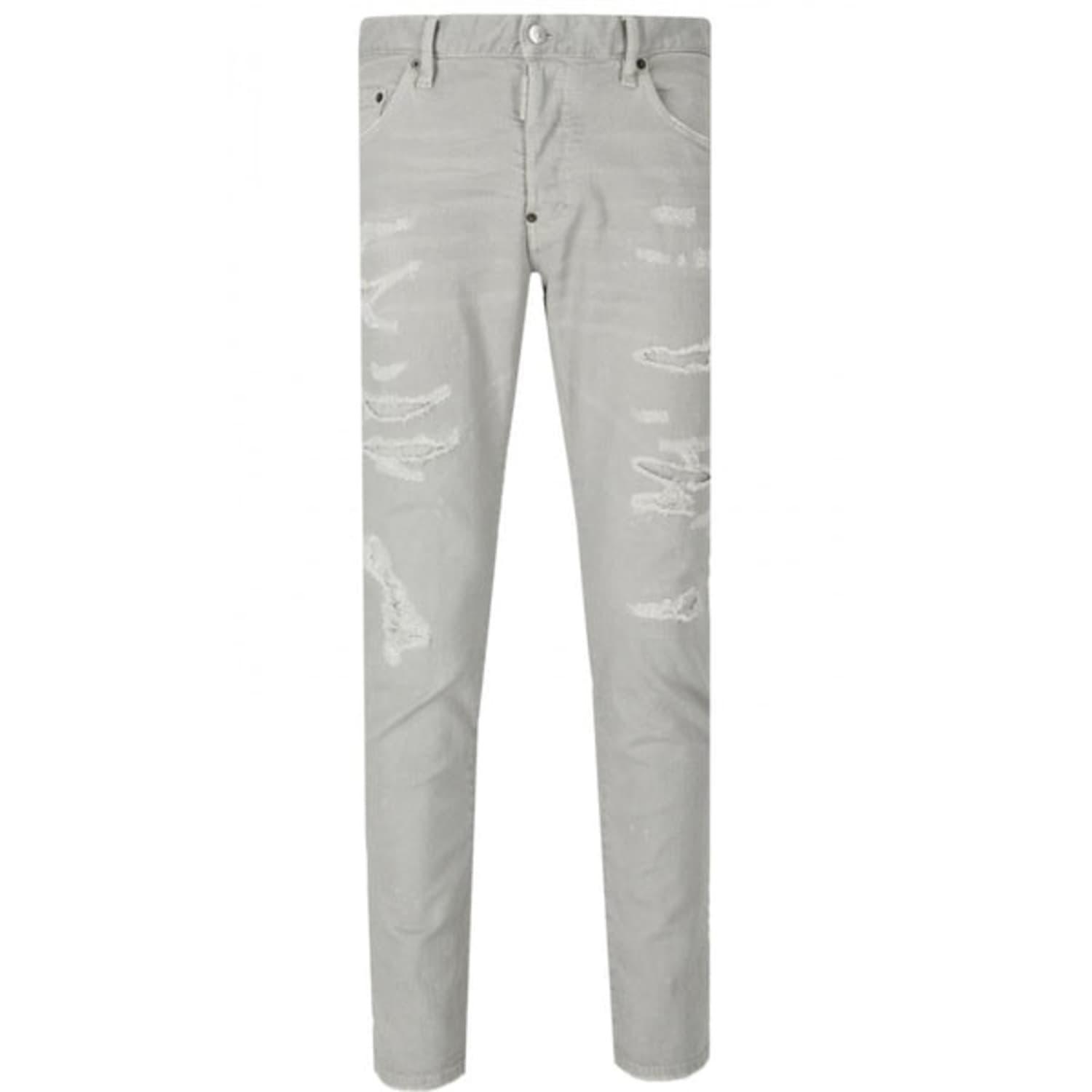 DSquared² Distressed Skater Jeans Grey in Gray | Lyst